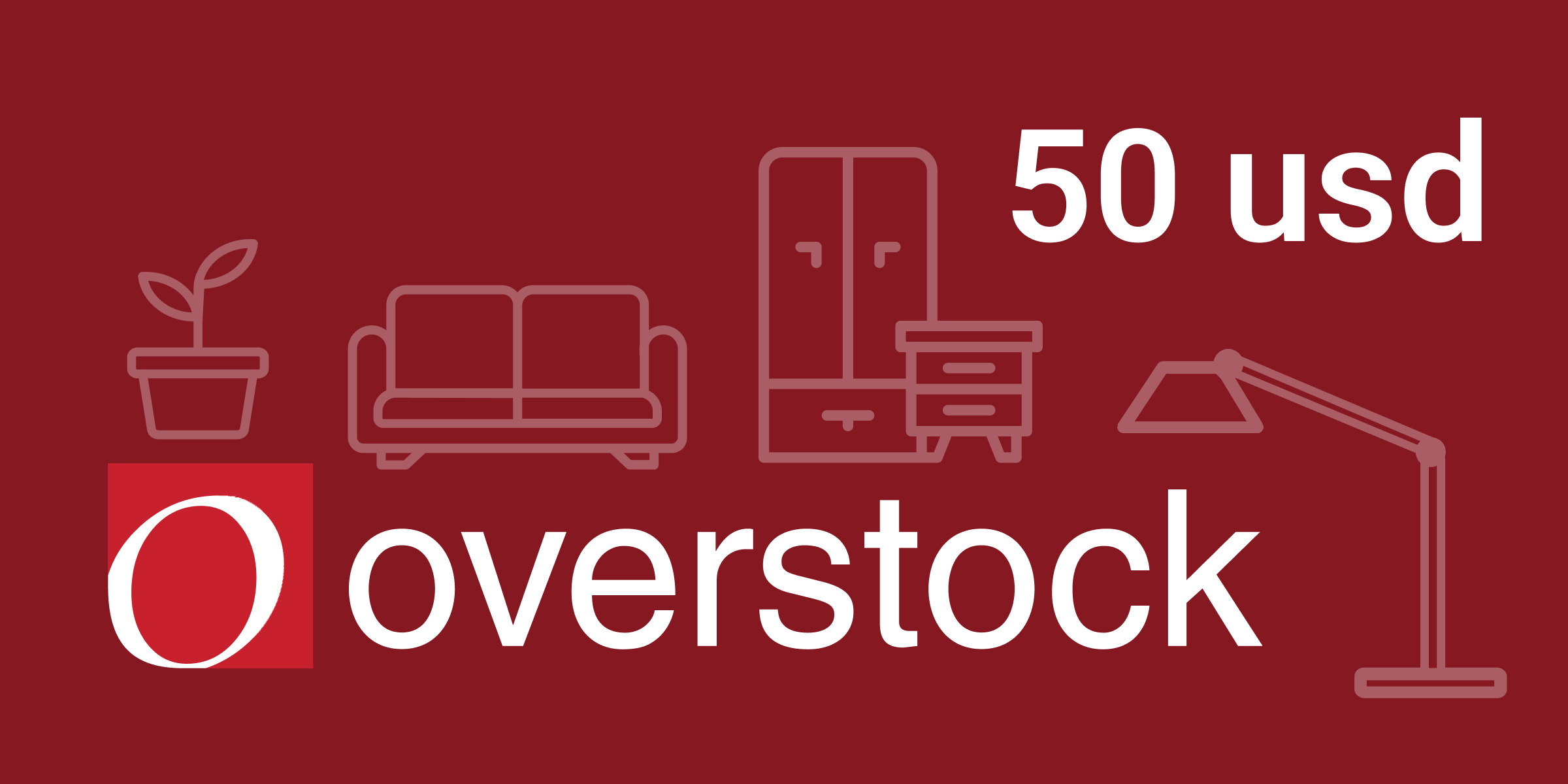 Overstock Gift Card 50 USD