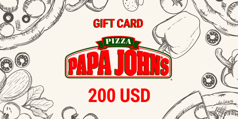 Papa Johns Gift Card 200 USD
