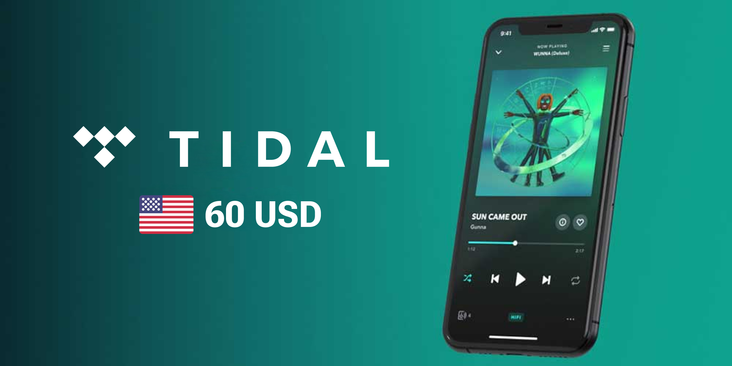 TIDAL Gift Card 60 USD