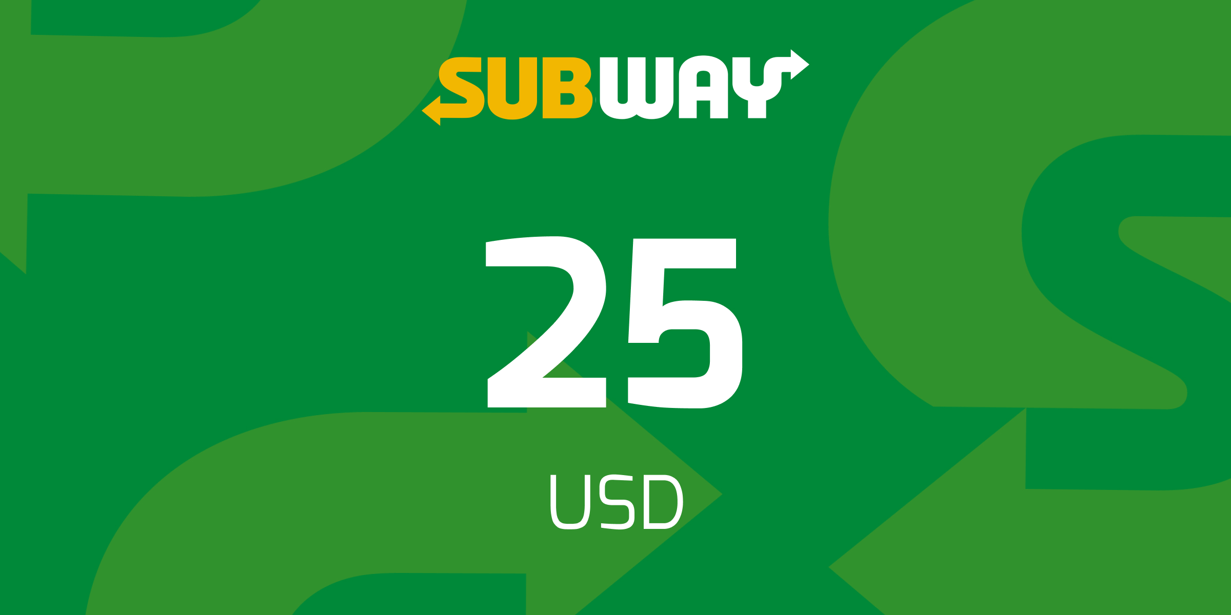 Subway Gift Card 25 USD