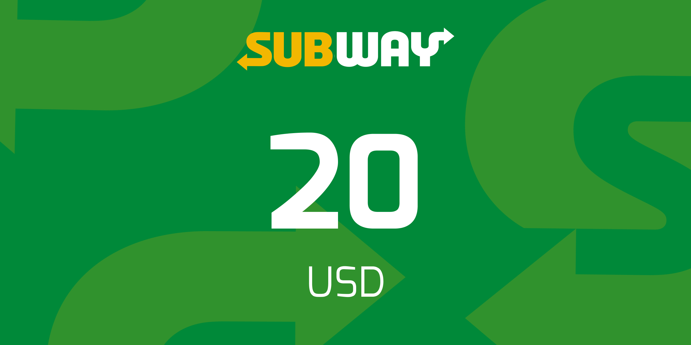 Subway Gift Card 20 USD
