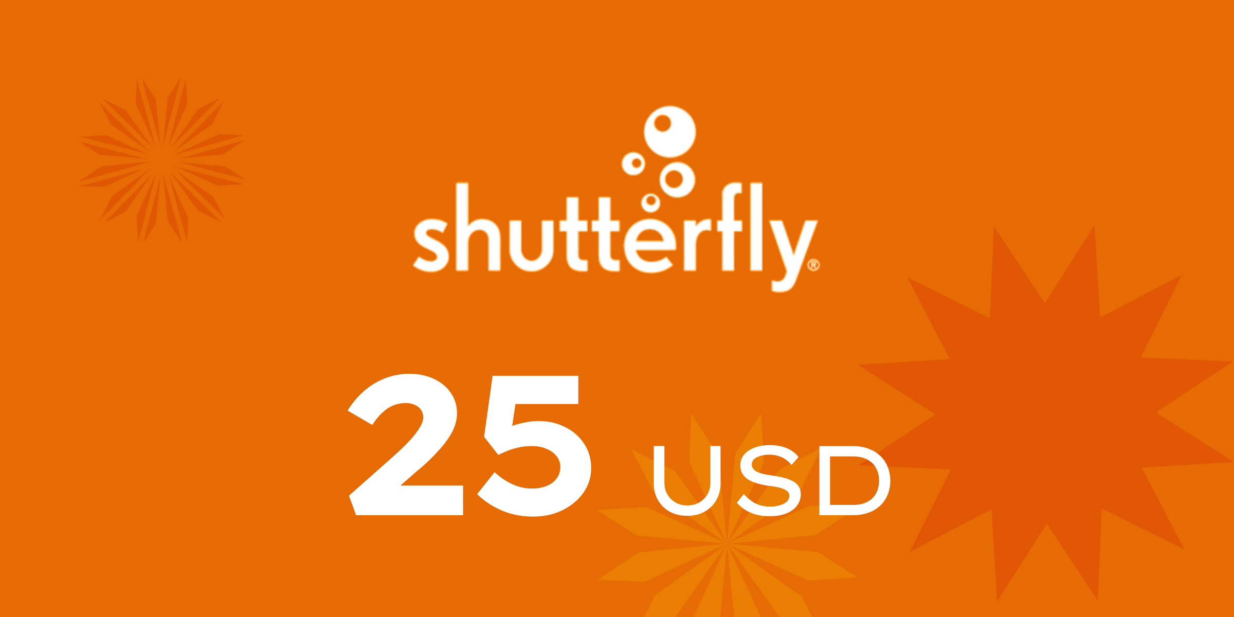 Shutterfly Gift Card 25 USD
