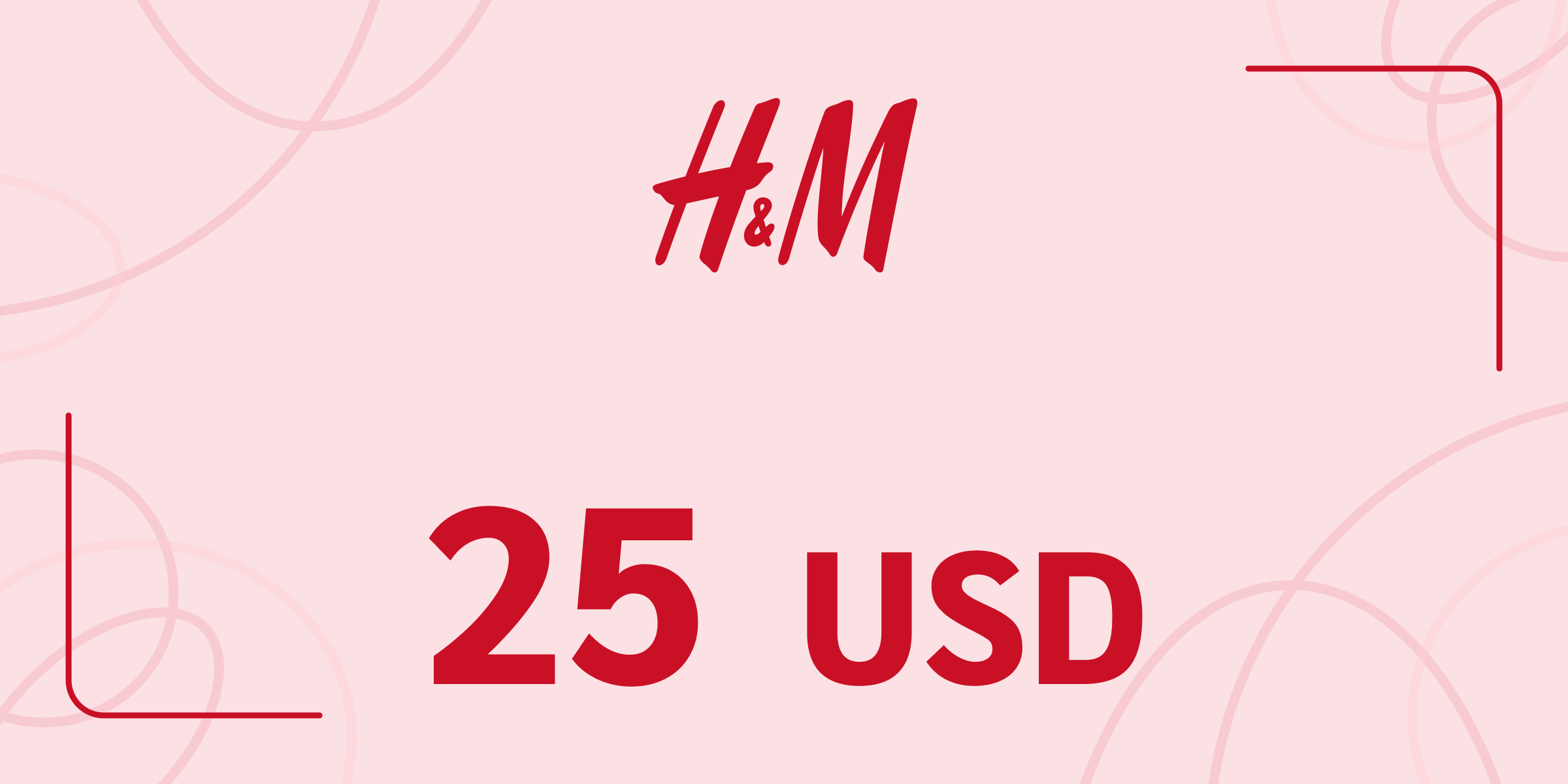 H and M Gift Card 25 USD