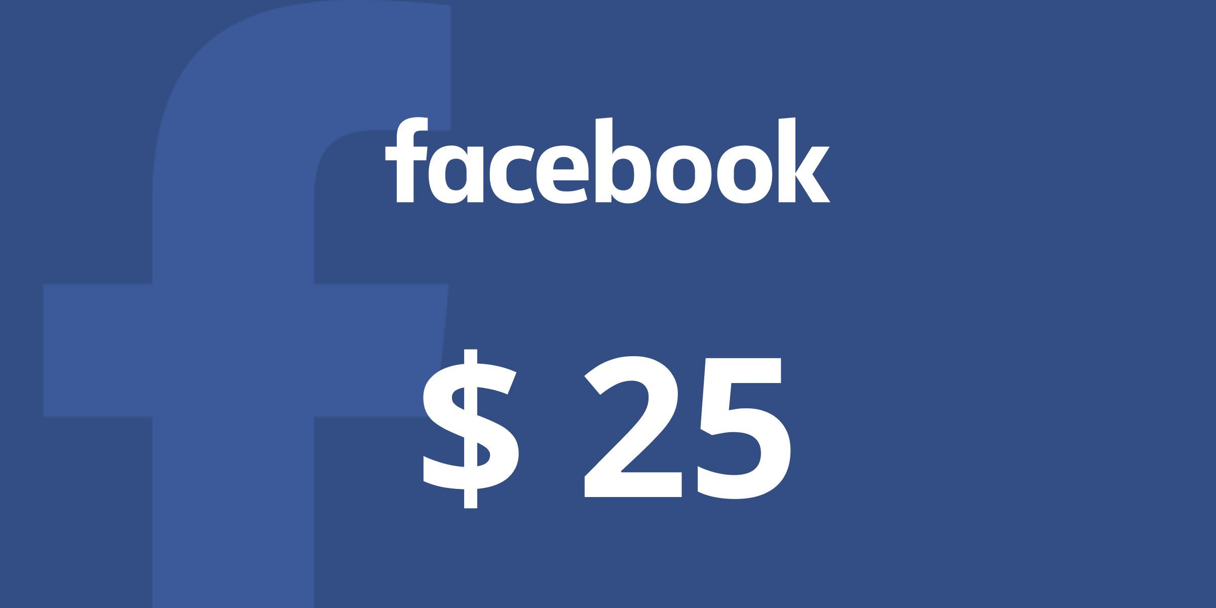 Facebook Gift Card 25 USD