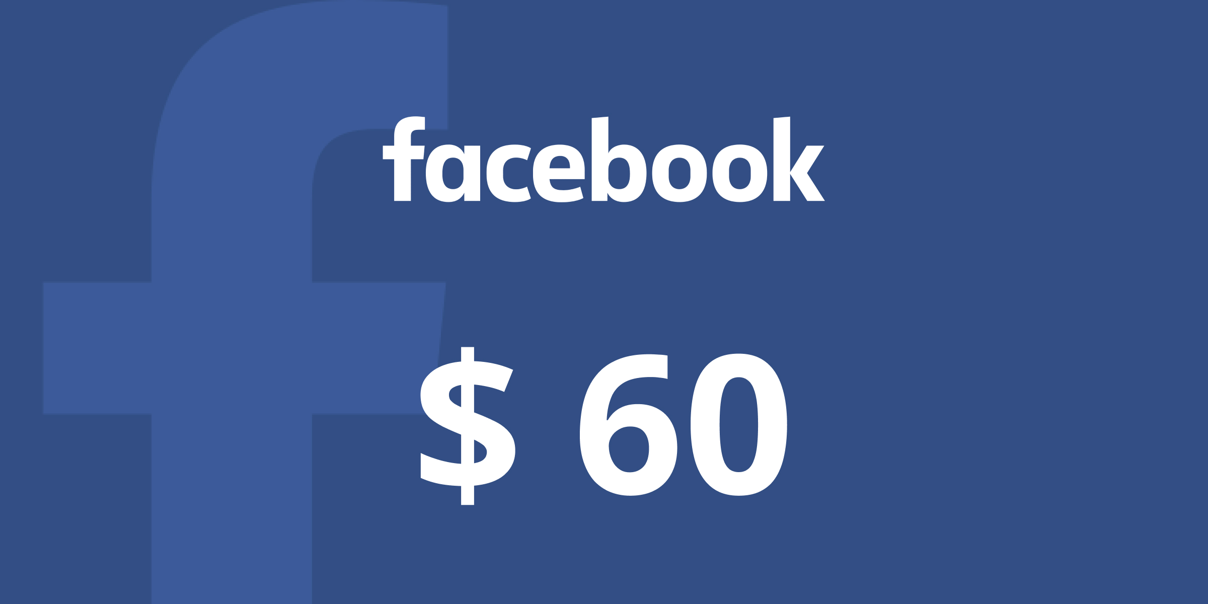 Facebook Gift Card 60 USD