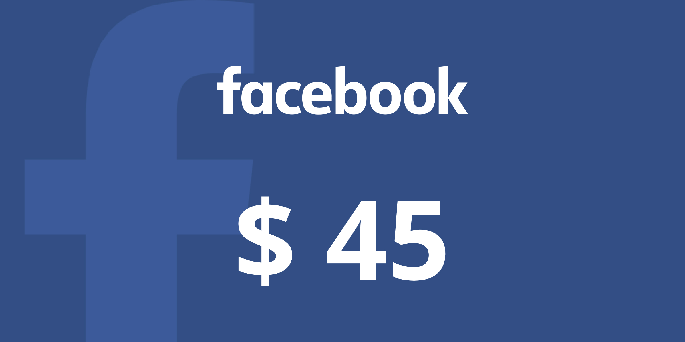Facebook Gift Card 45 USD