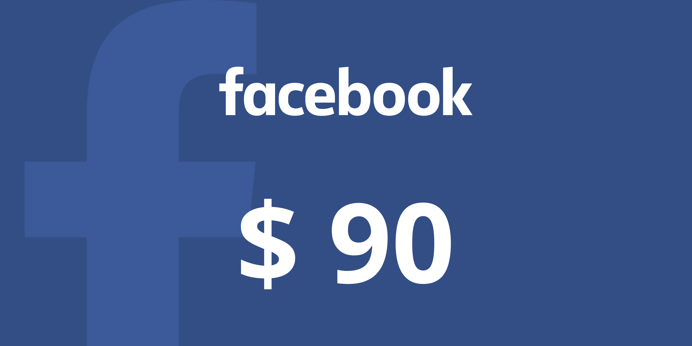 Facebook Gift Card 90 USD