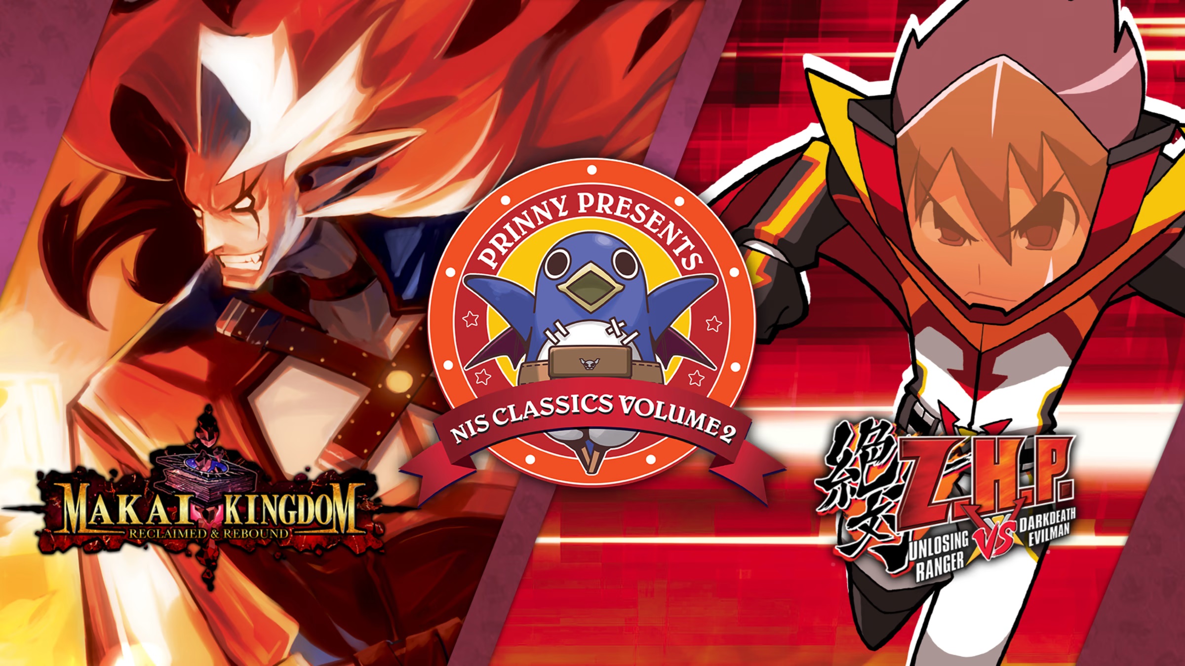 Prinny Presents NIS Classics Volume 2 Makai Kingdom Reclaimed and Rebound ZHP Unlosing Ranger vs Darkdeath Evilman (Nintendo)