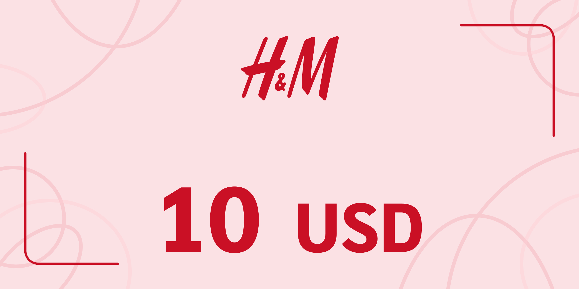 H and M Gift Card 10 USD