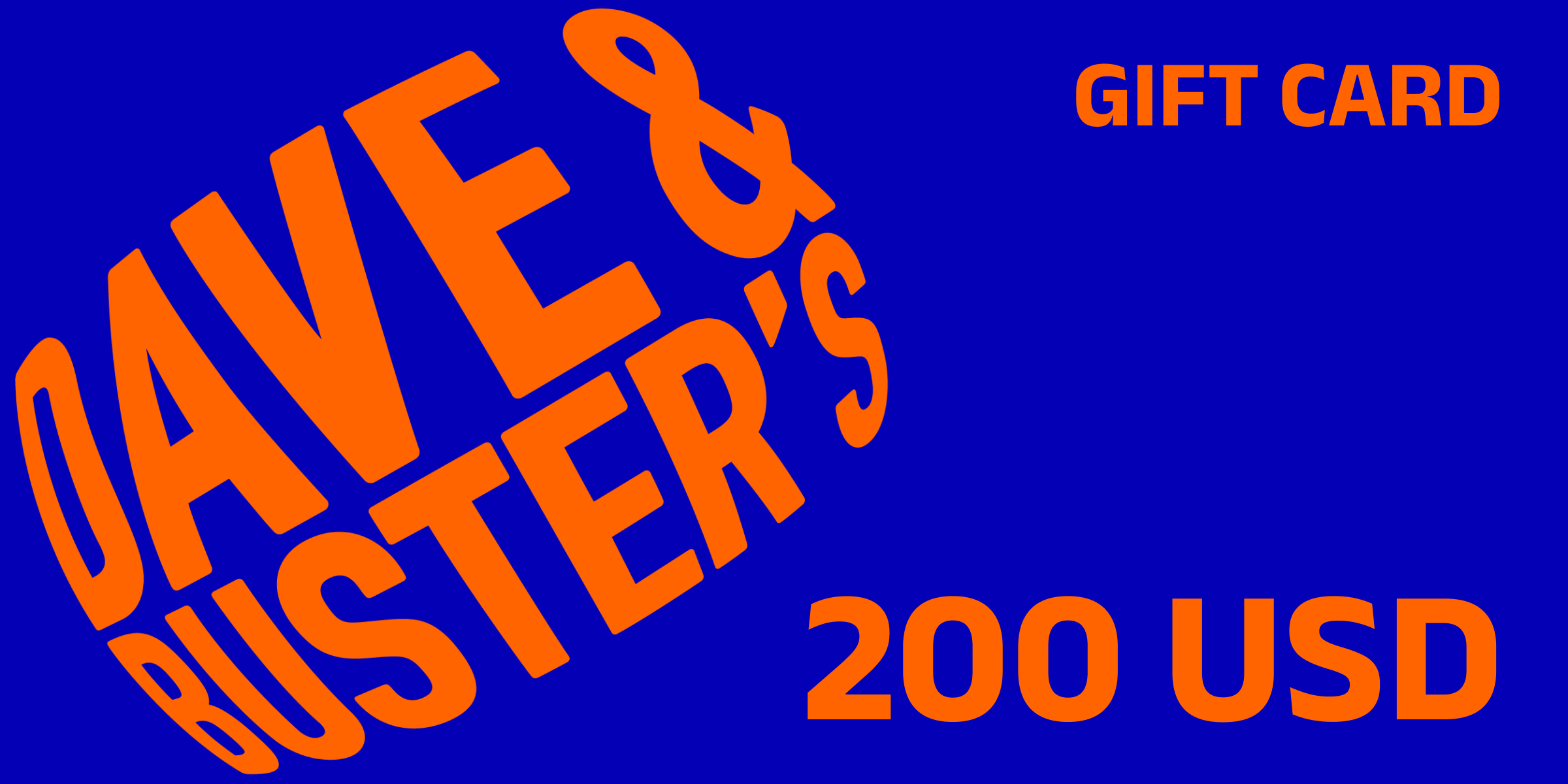 Dave and Busters Gift Card 200 USD