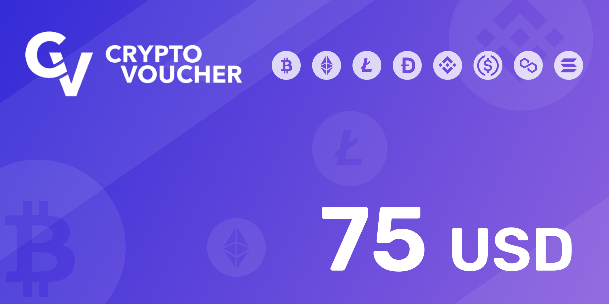 Crypto Voucher Gift Card 75 USD