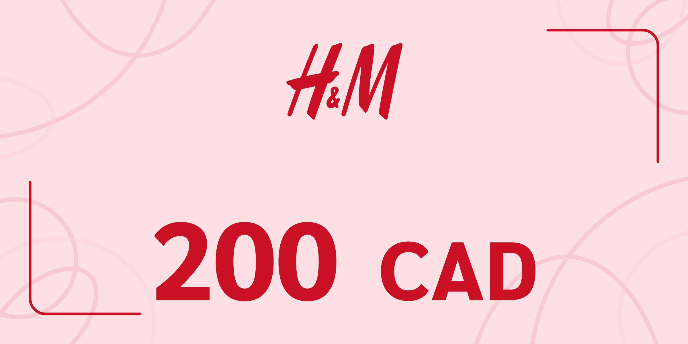 H and M Gift Card 200 CAD
