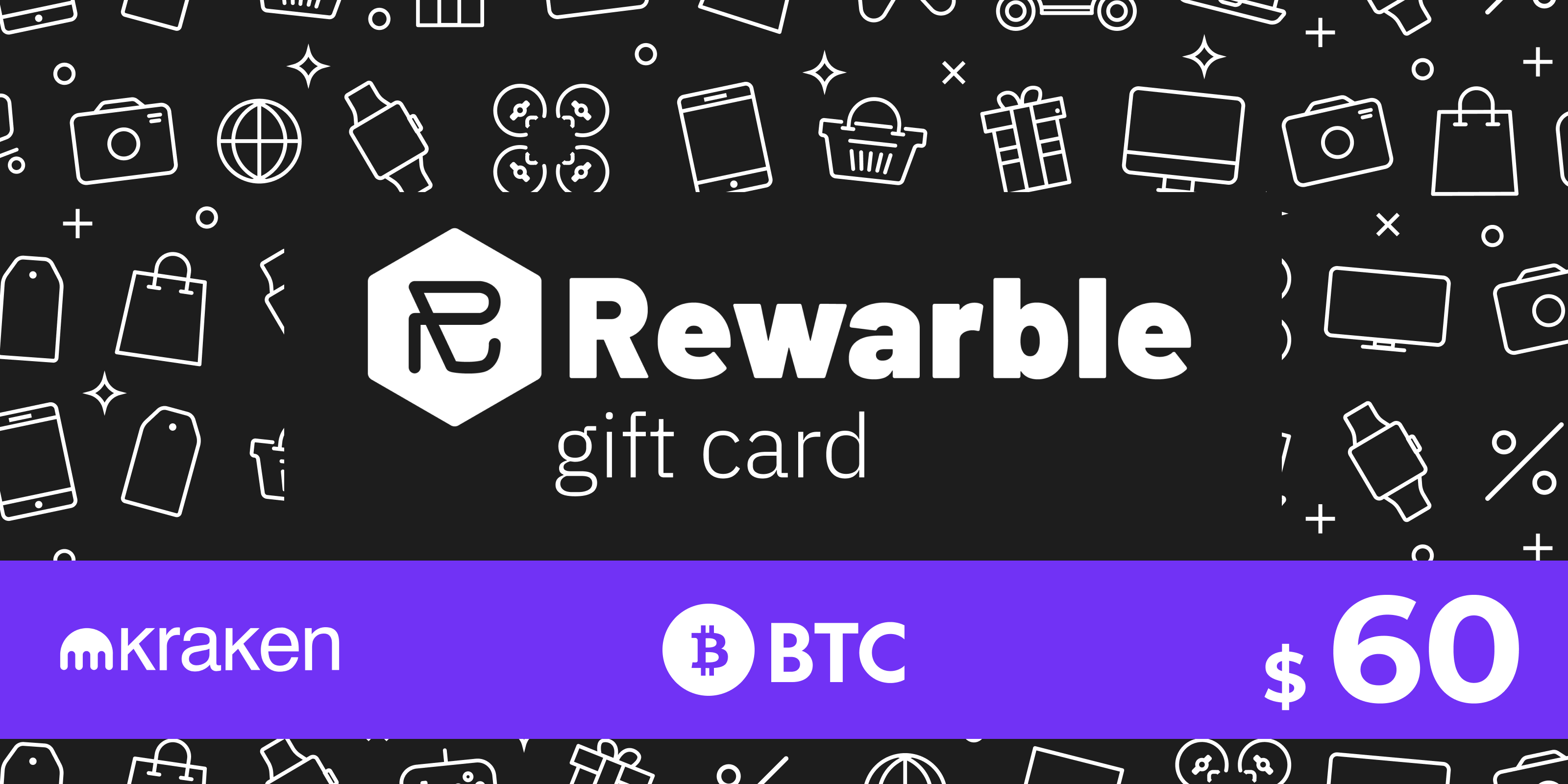 Rewarble Kraken Gift Card BTC 60 USD