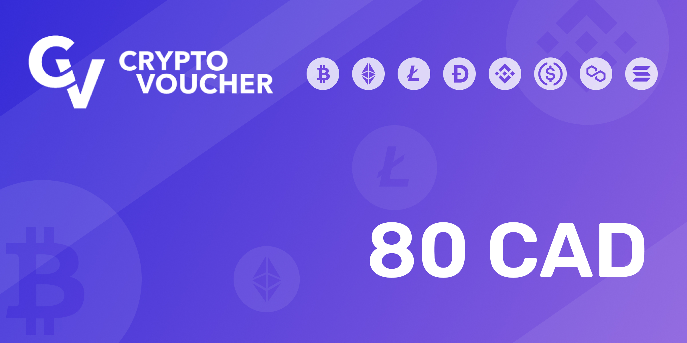 Crypto Voucher Gift Card 80 CAD