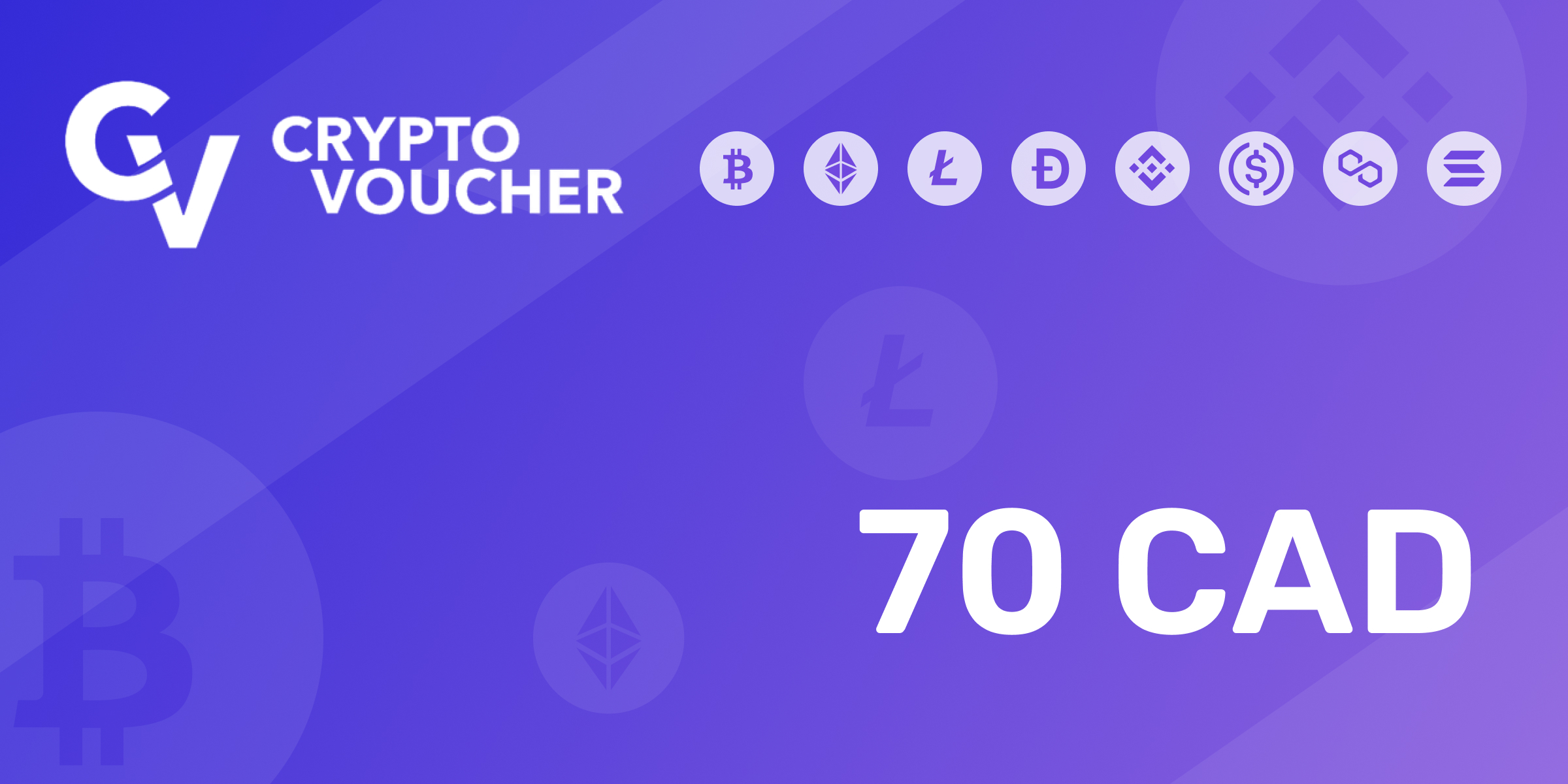 Crypto Voucher Gift Card 70 CAD