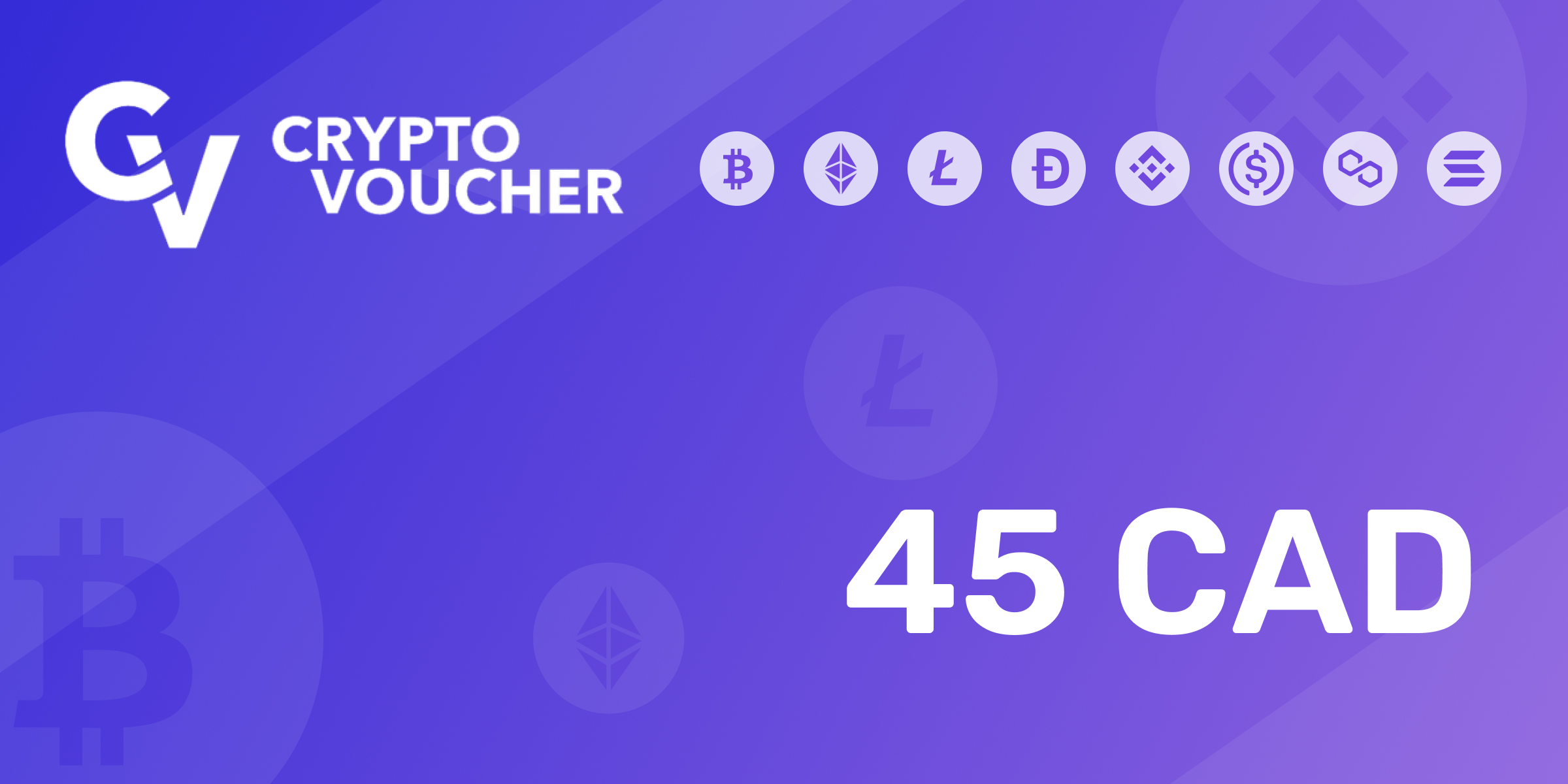 Crypto Voucher Gift Card 45 CAD