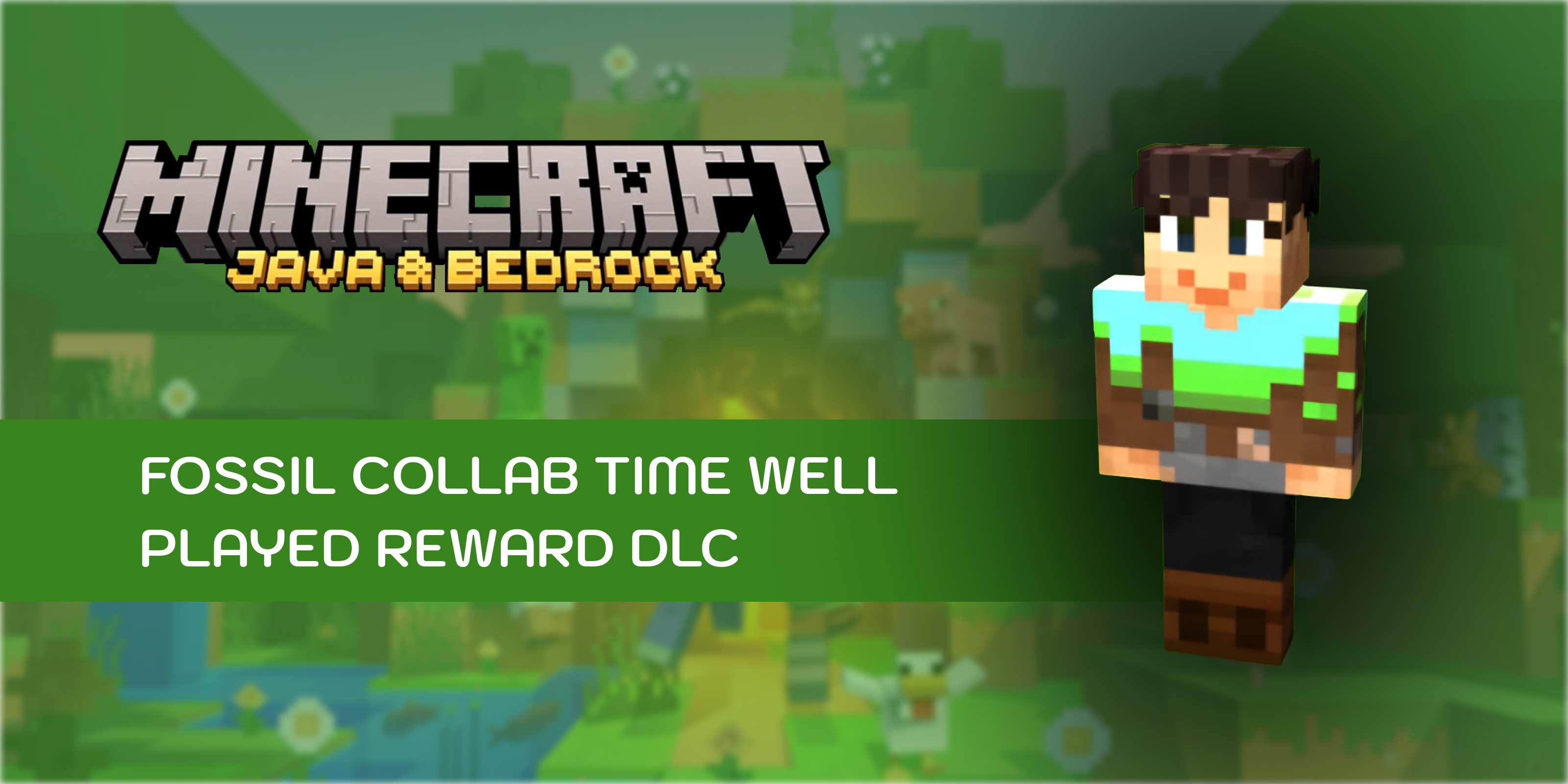 Minecraft Java and Bedrock Edition Fossil Collab Time Well Played Reward DLC  (Xbox Series)