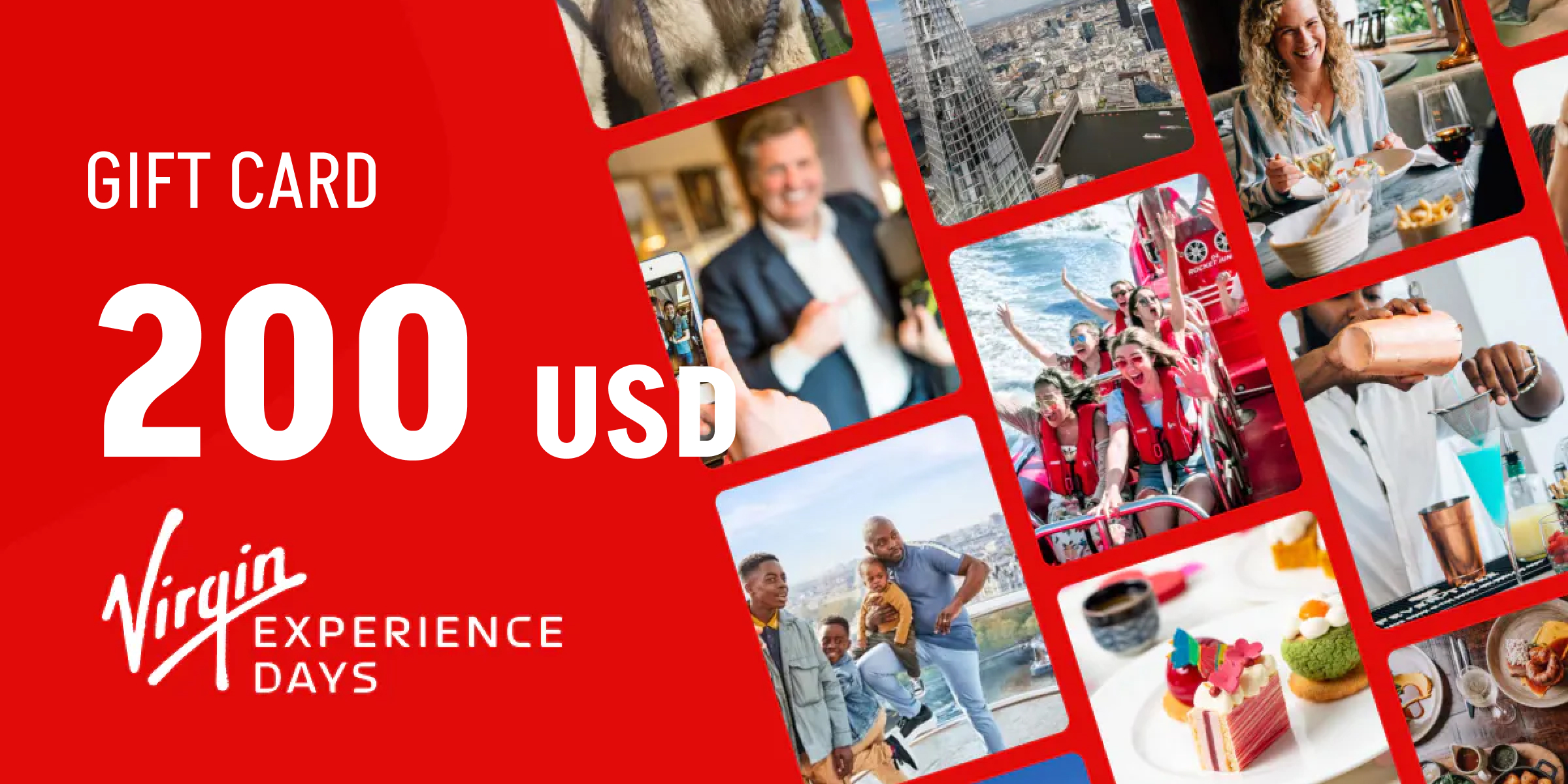 Virgin Experience Days Gift Card 200 USD