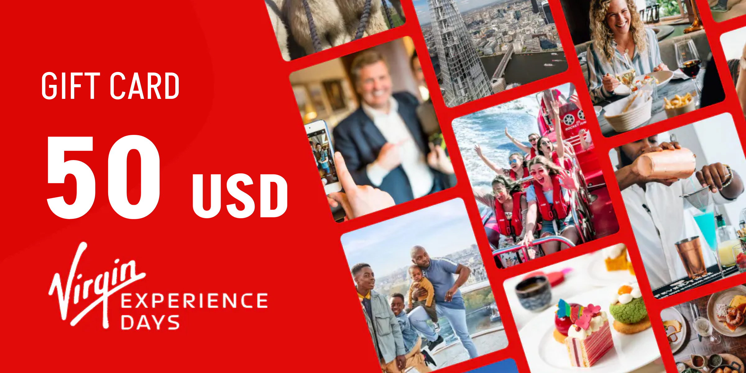 Virgin Experience Days Gift Card 50 USD