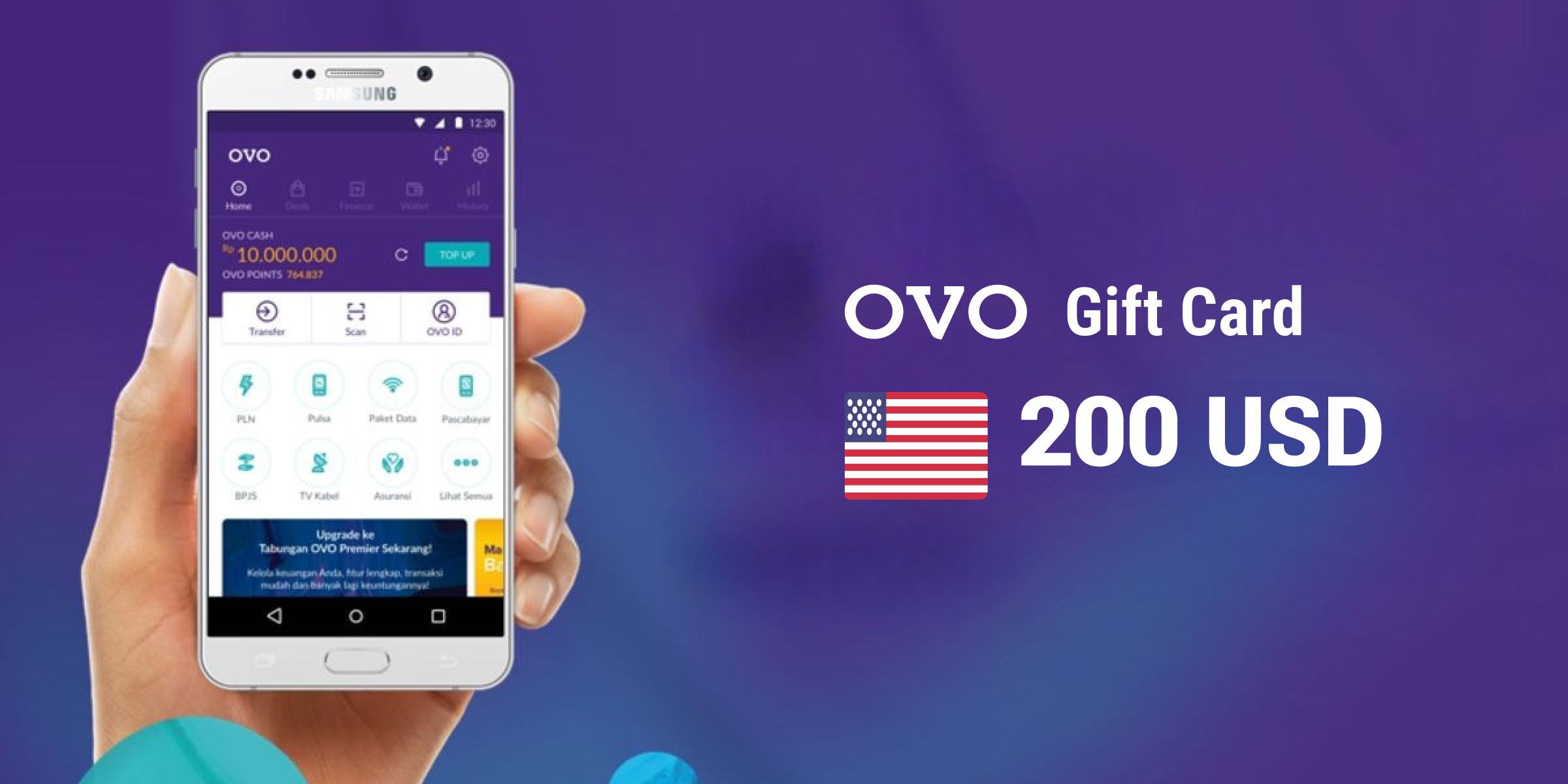 Ovo Cash Gift Card 200 USD