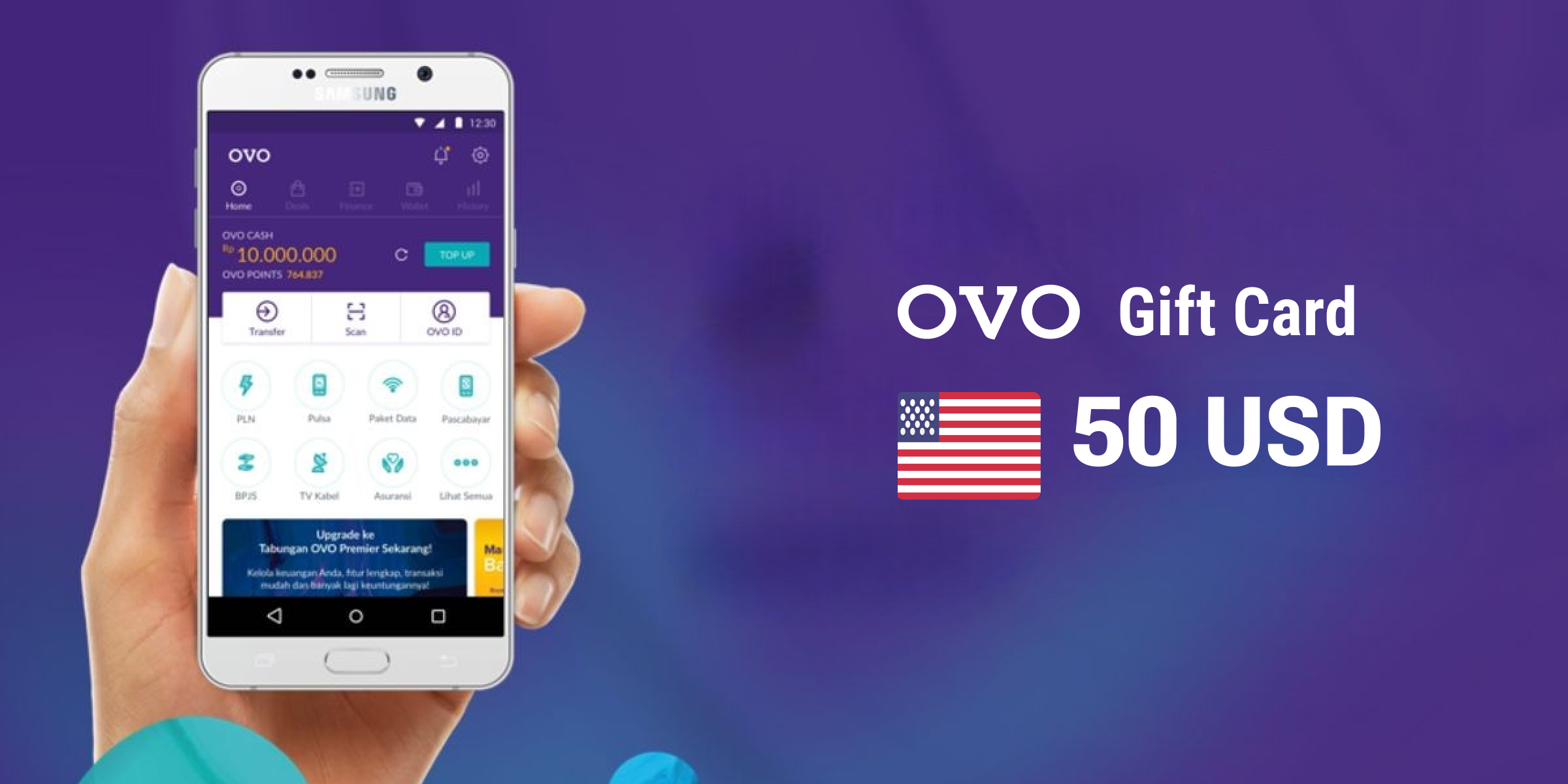 Ovo Cash Gift Card 50 USD