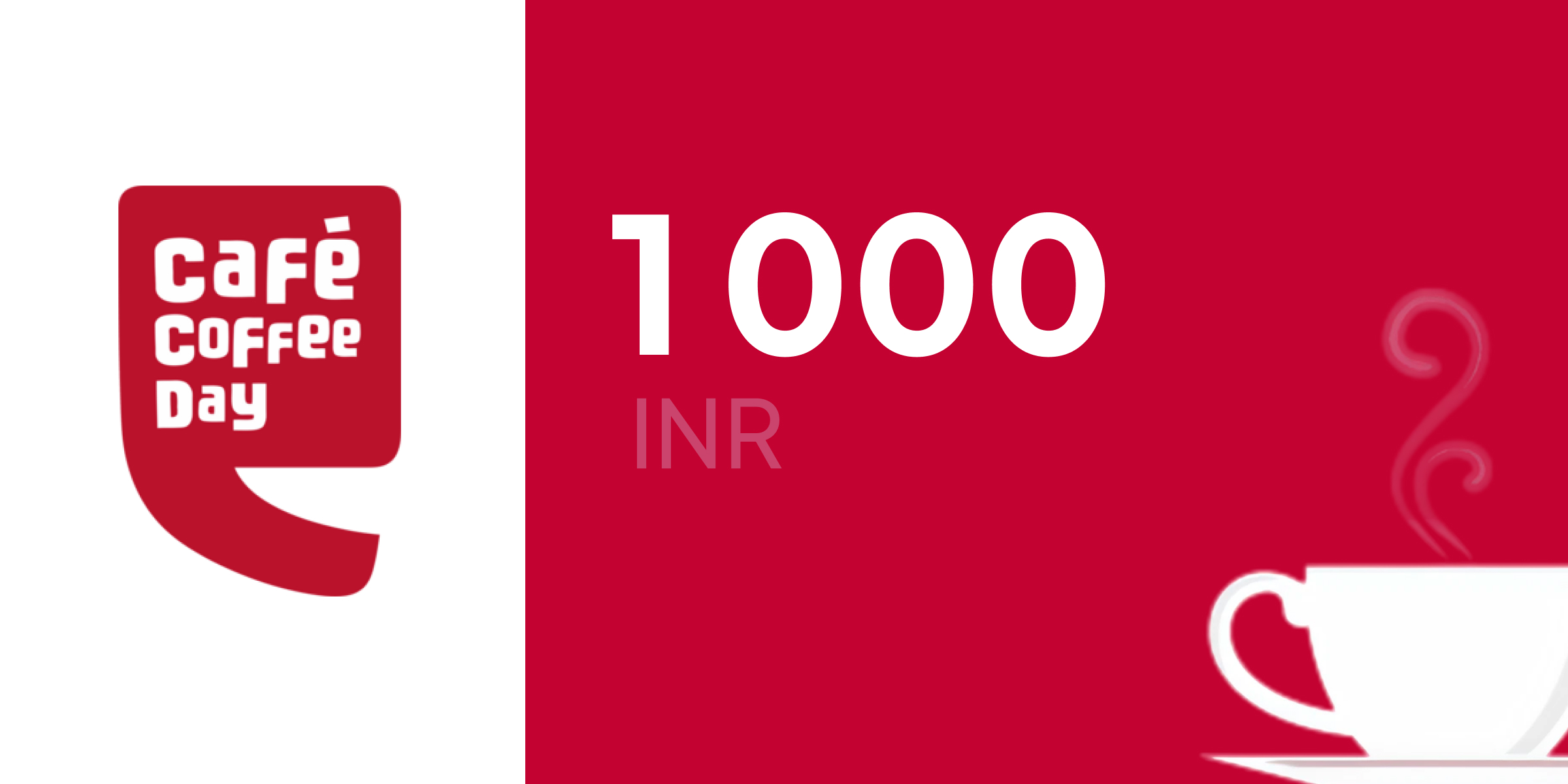 Cafe Coffee Day Gift Card 1000 INR Cafe Coffee Day Gift Card 1000 INR