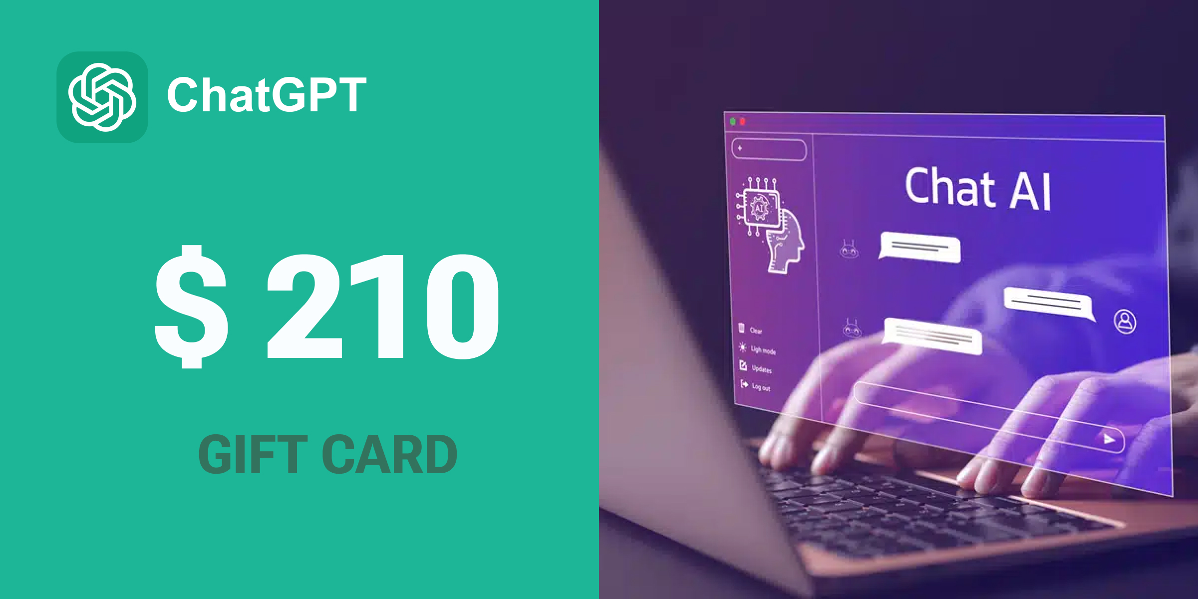 ChatGPT Gift Card 210 USD