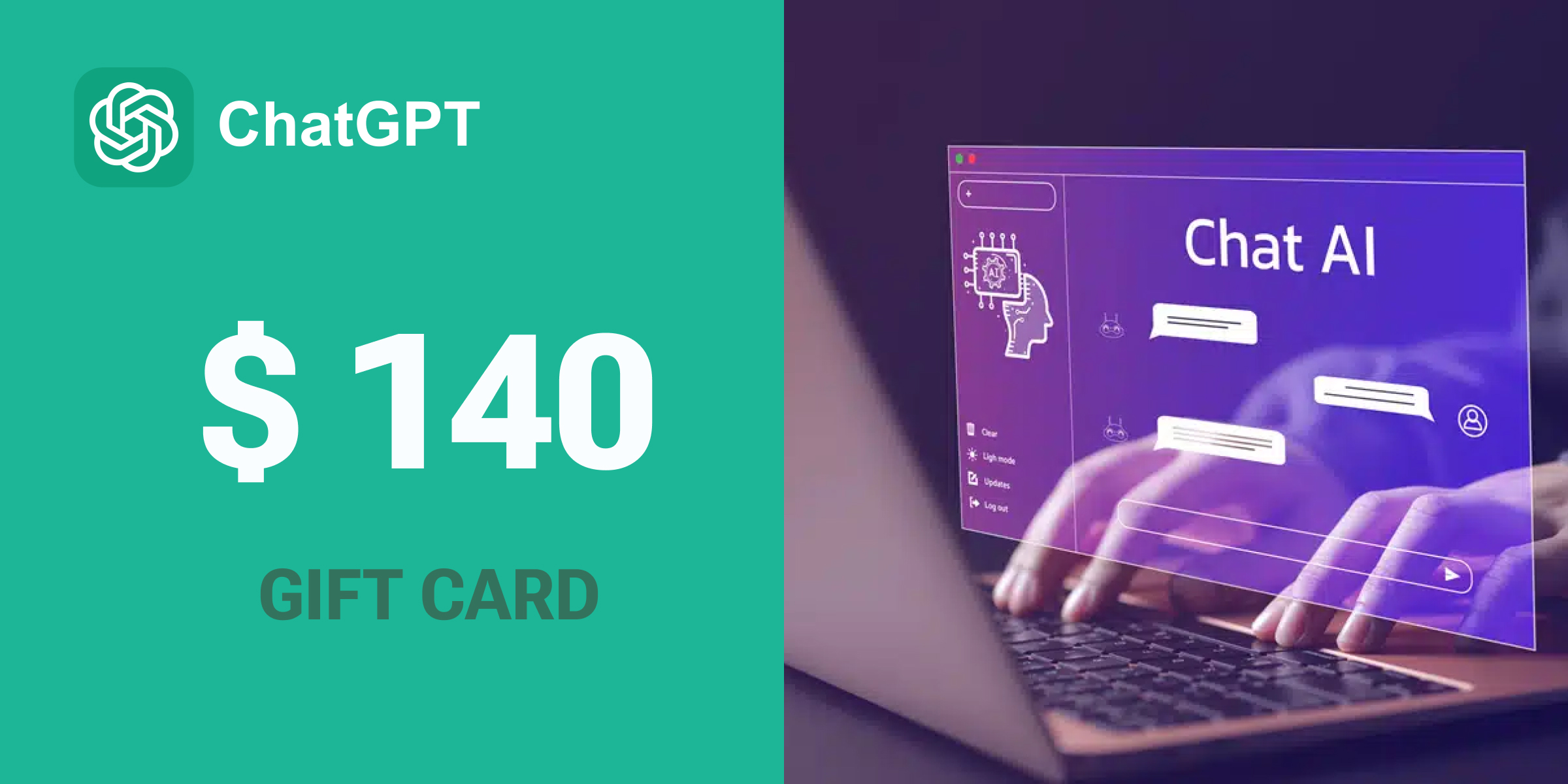 ChatGPT Gift Card 140 USD
