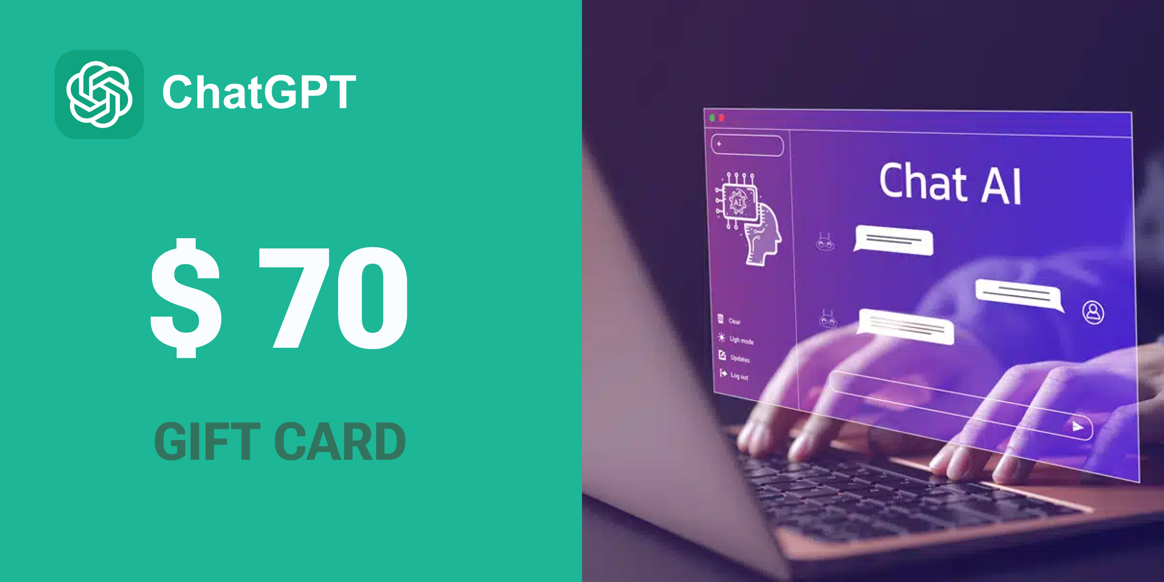ChatGPT Gift Card 70 USD