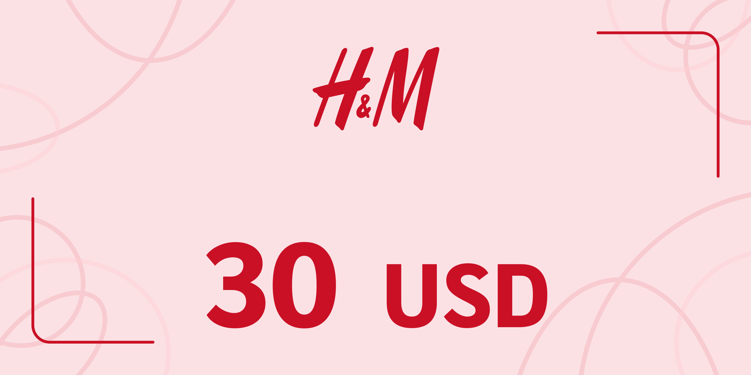 H and M Gift Card 30 USD