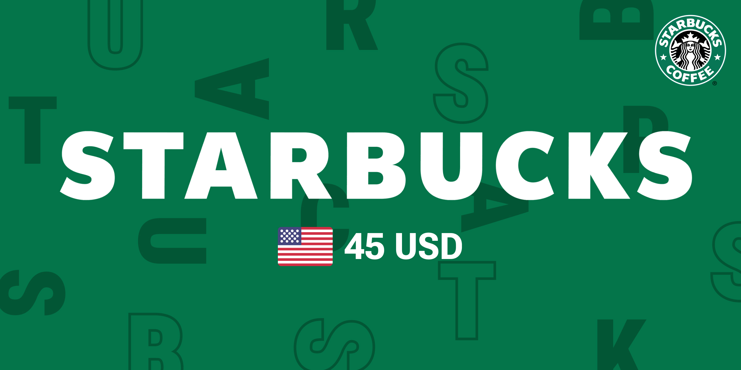 Starbucks Gift Card 45 USD