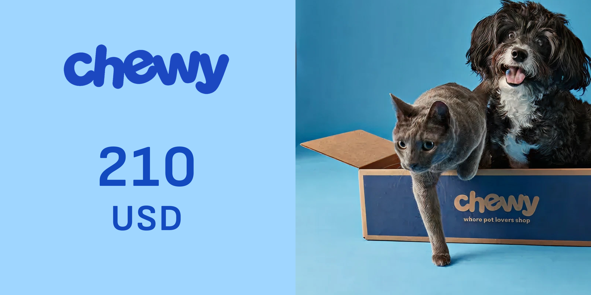 Chewy Gift Card 210 USD