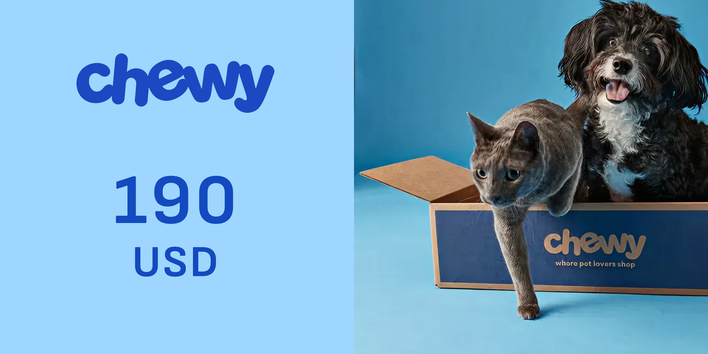 Chewy Gift Card 190 USD