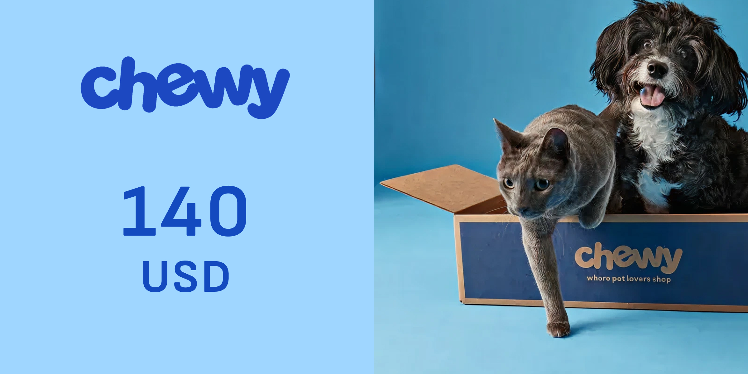 Chewy Gift Card 140 USD