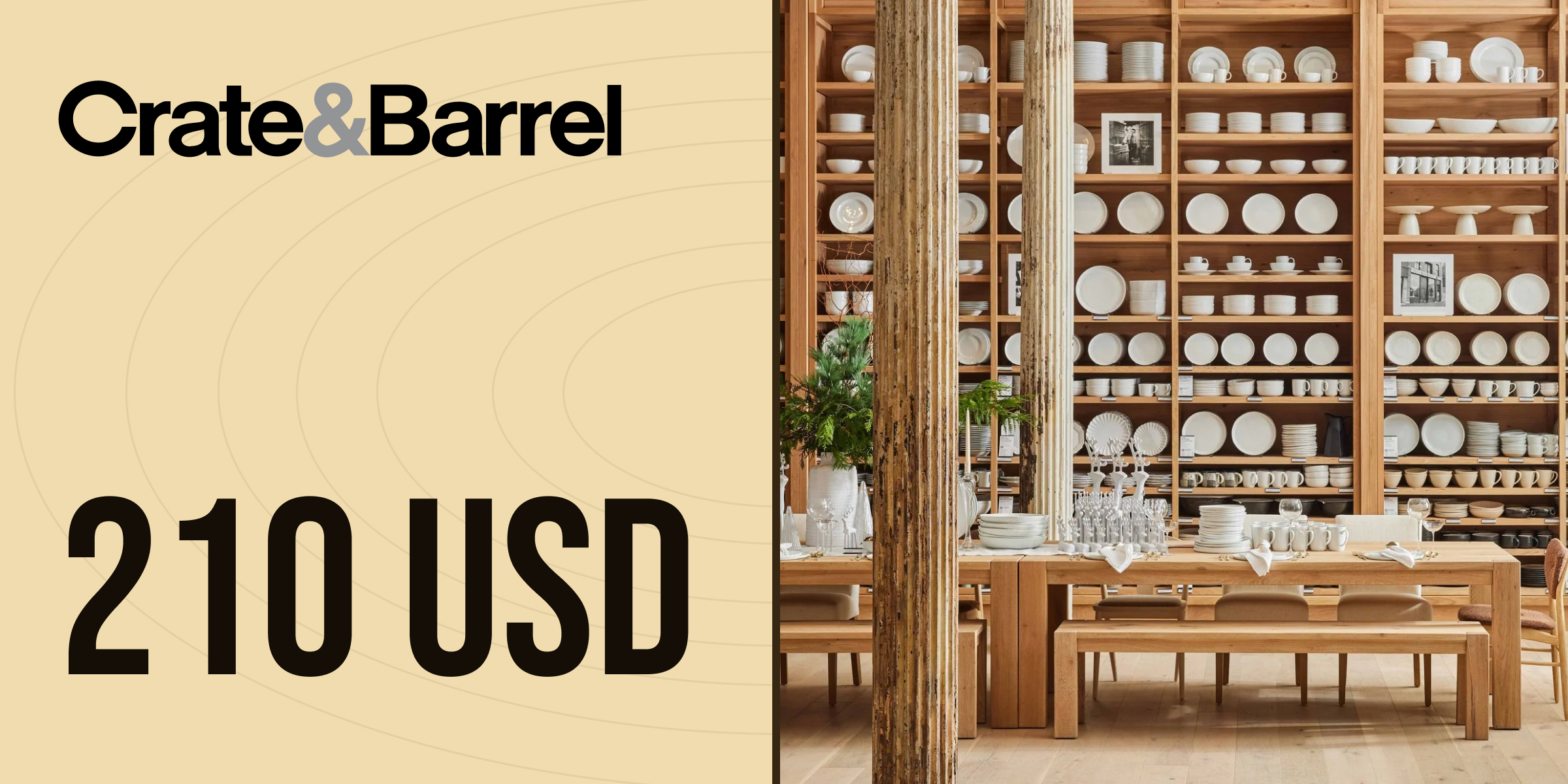 Crate and Barrel Gift Card 210 USD