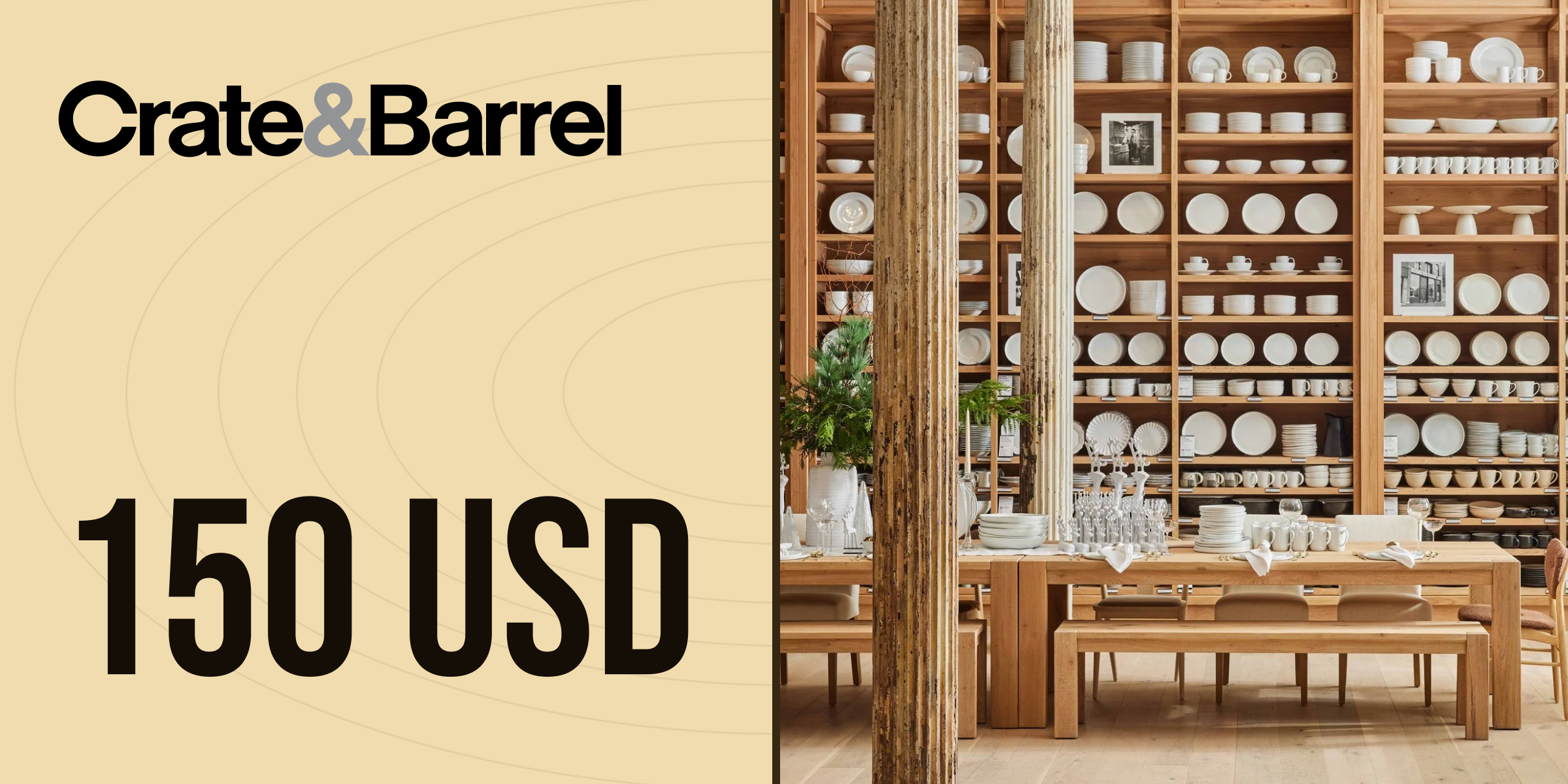 Crate and Barrel Gift Card 150 USD