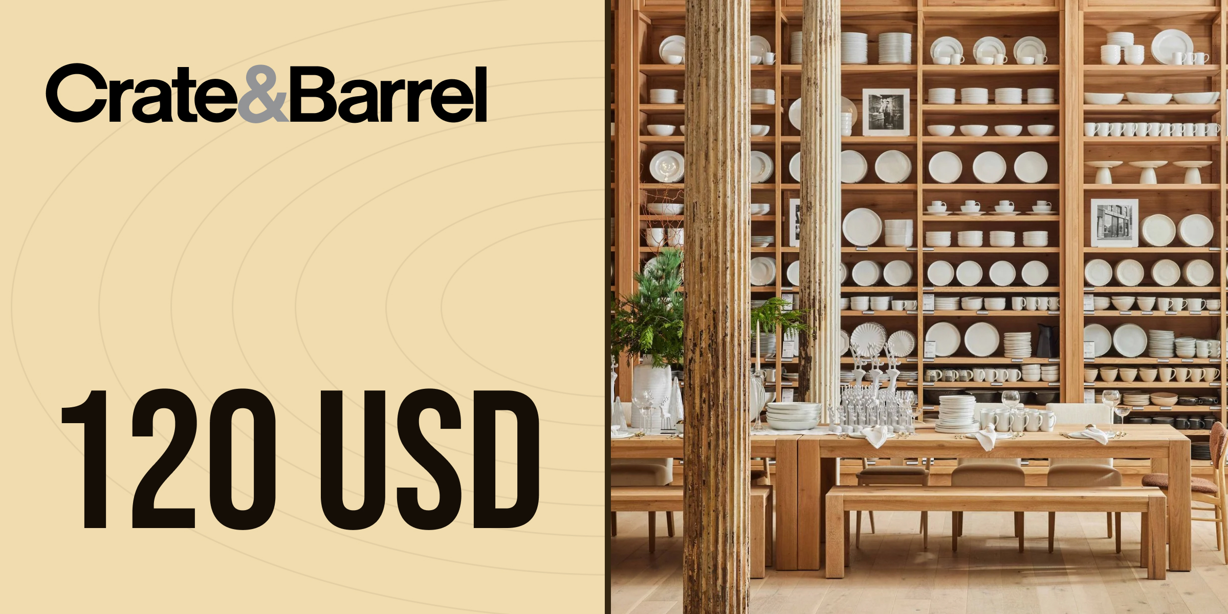 Crate and Barrel Gift Card 120 USD