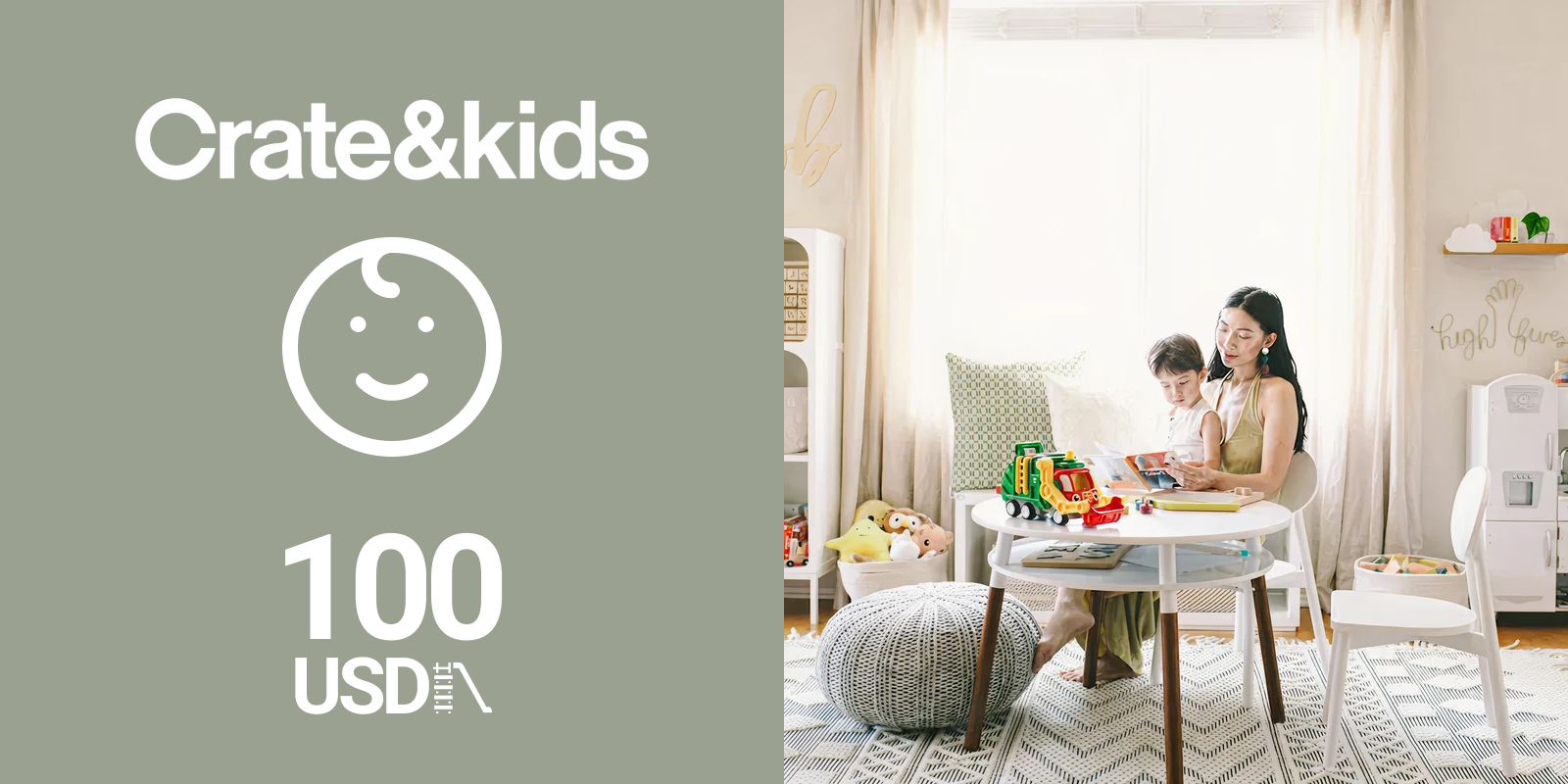 Crate and Kids Gift Card 100 USD