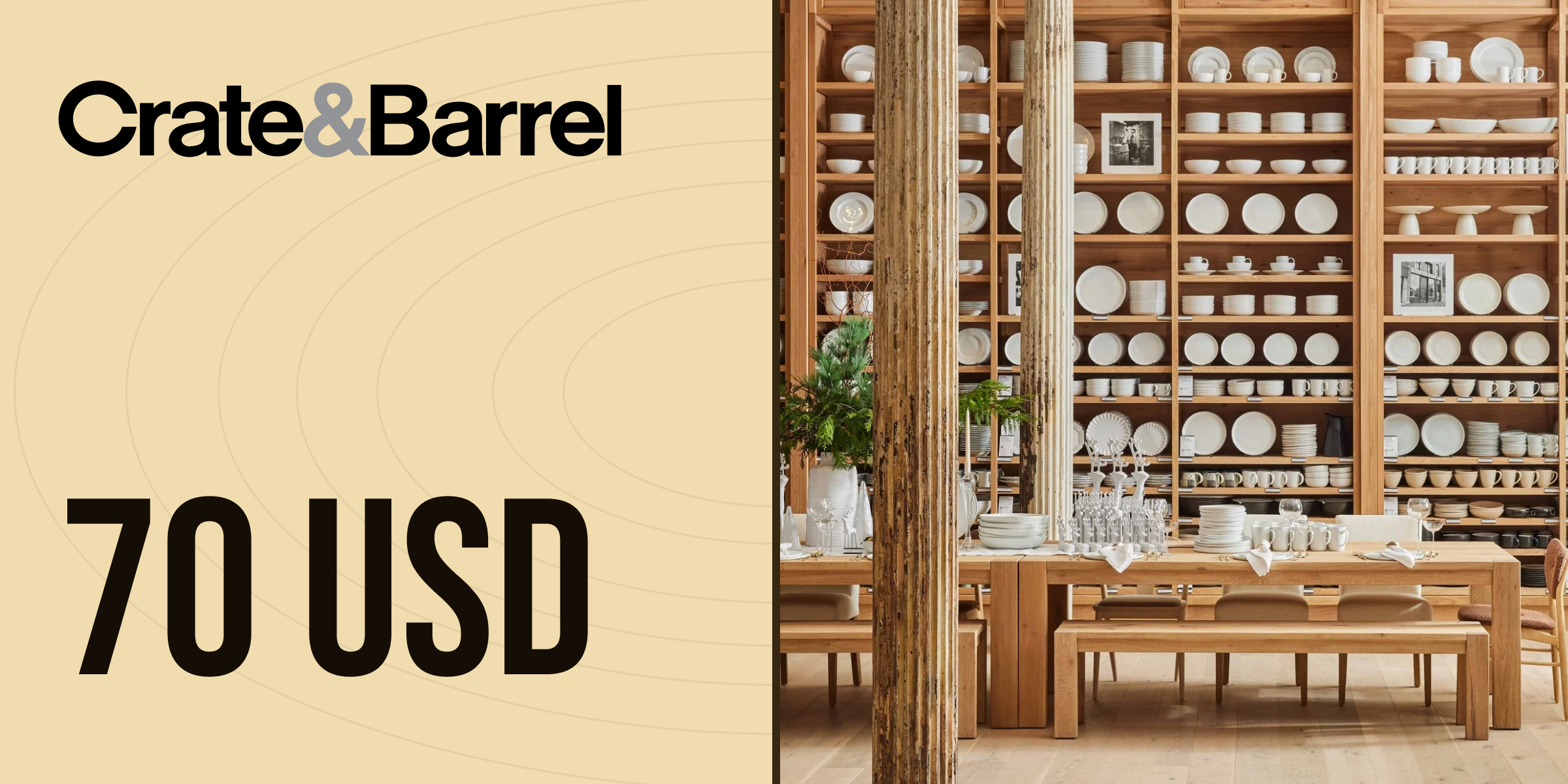 Crate and Barrel Gift Card 70 USD