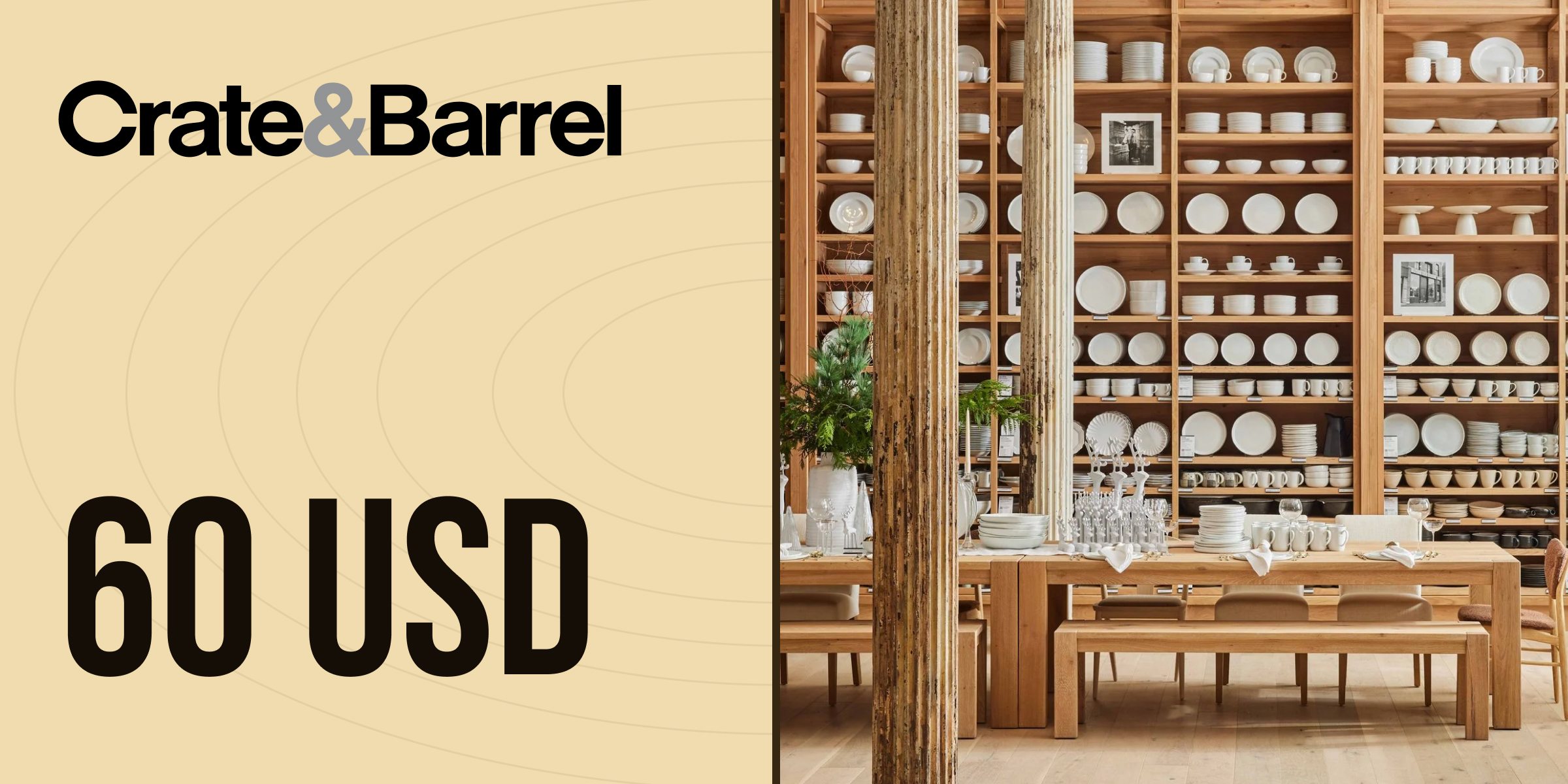 Crate and Barrel Gift Card 60 USD