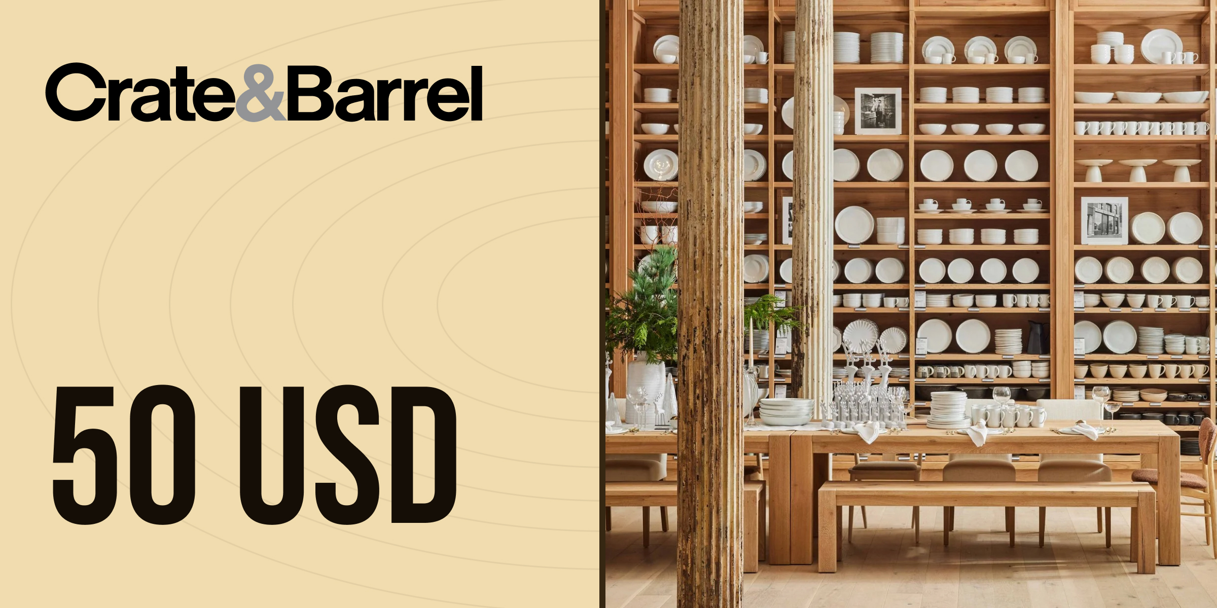 Crate and Barrel Gift Card 50 USD