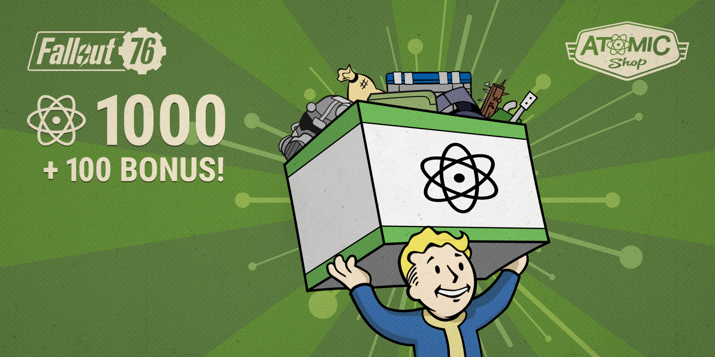 Fallout 76 Currency 1000 plus 100 Atoms (Xbox One)