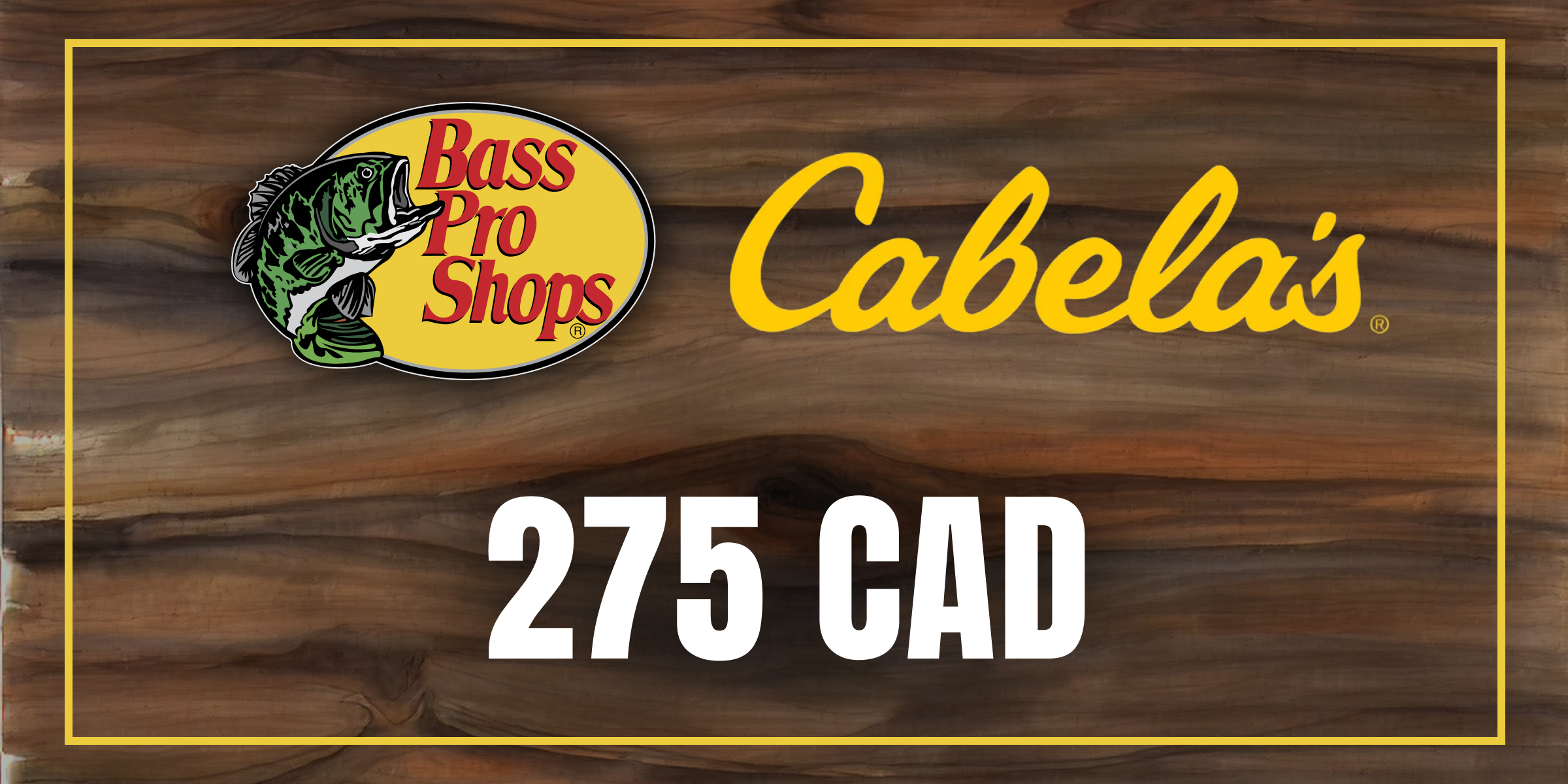 Bass Pro and Cabelas Gift Card 275 CAD