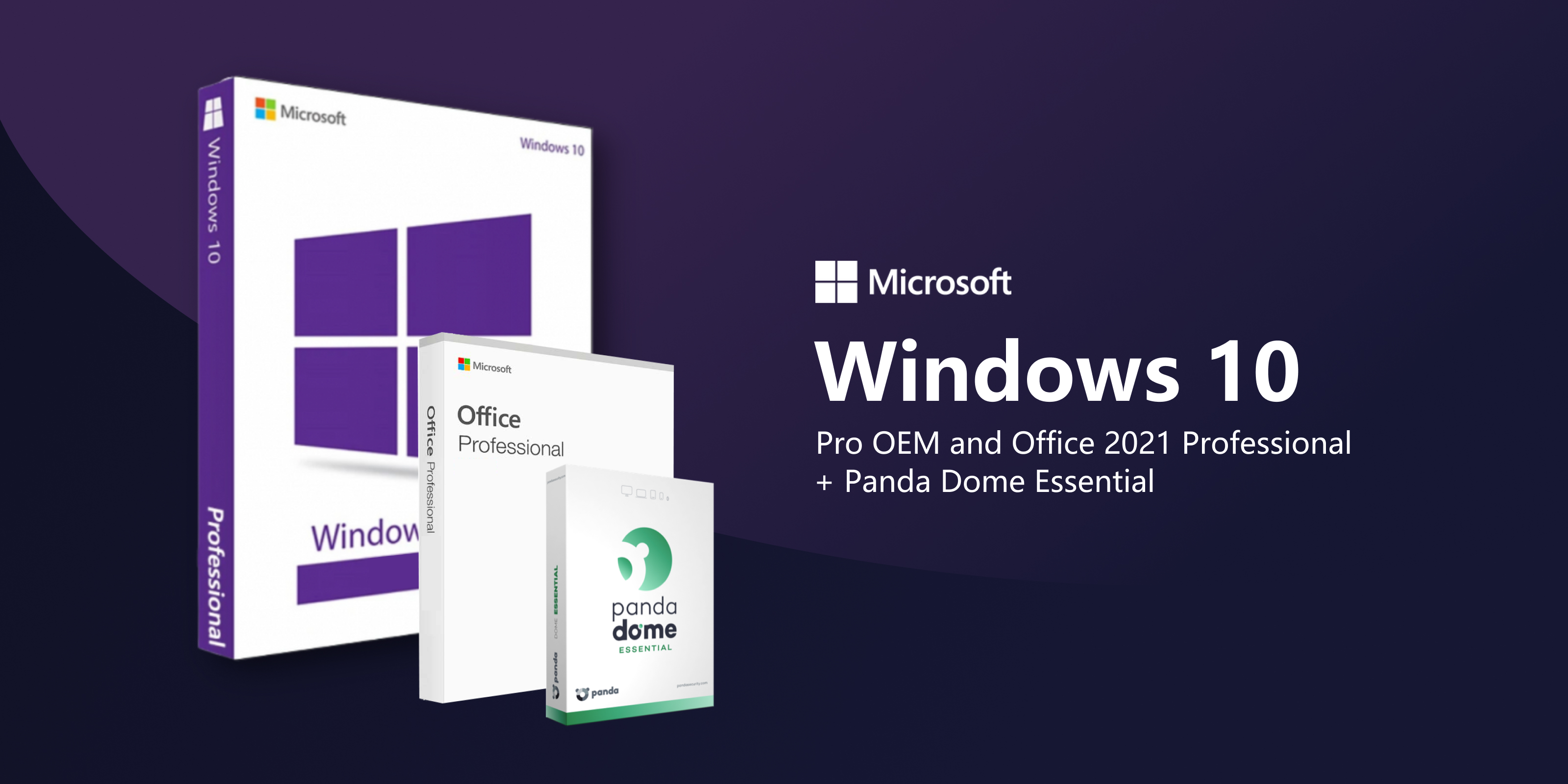 Microsoft Windows 10 Pro OEM and Office 2021 Professional plus Panda Dome Essential
