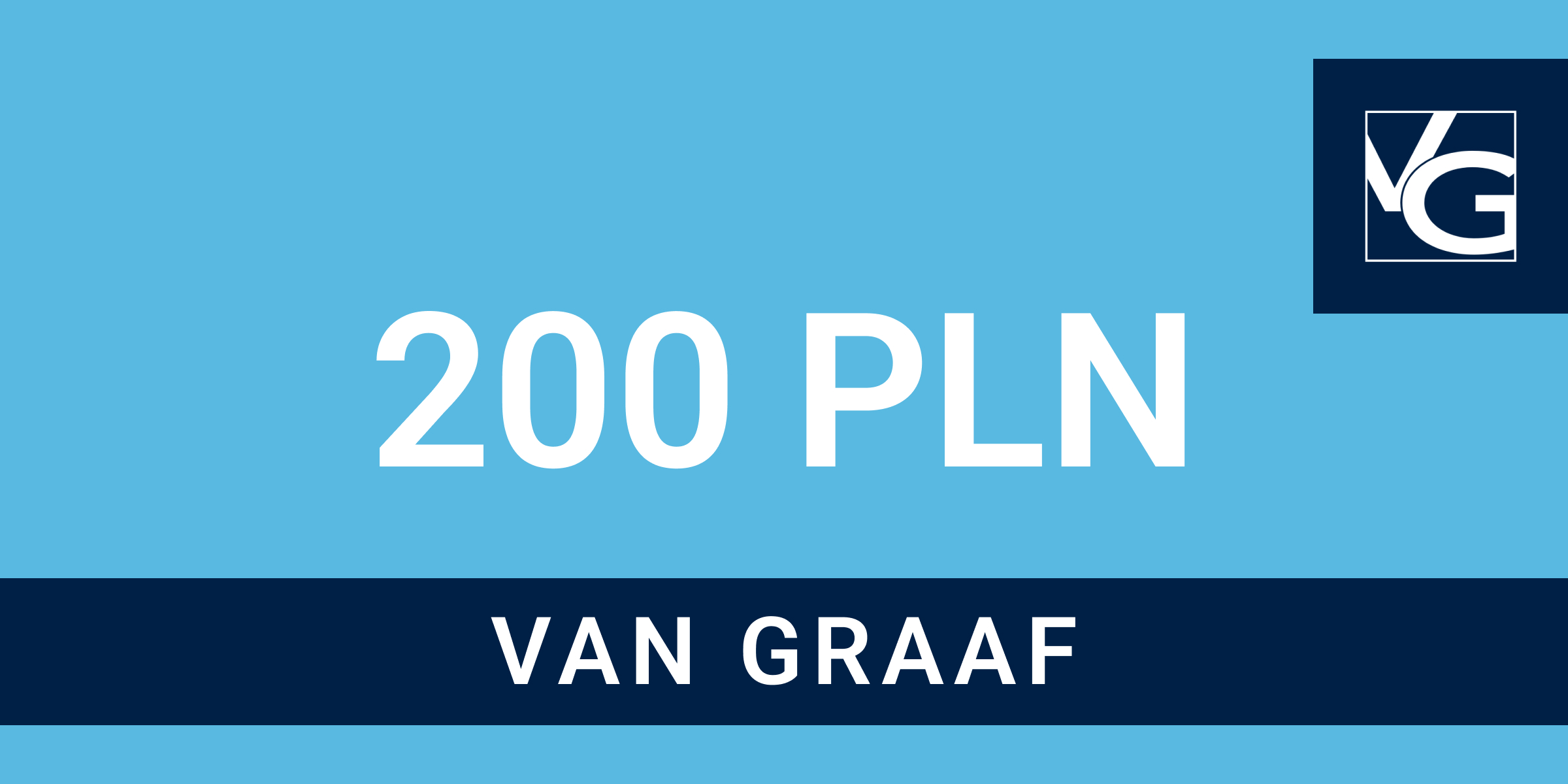 VAN GRAAF gift card 200 PLN