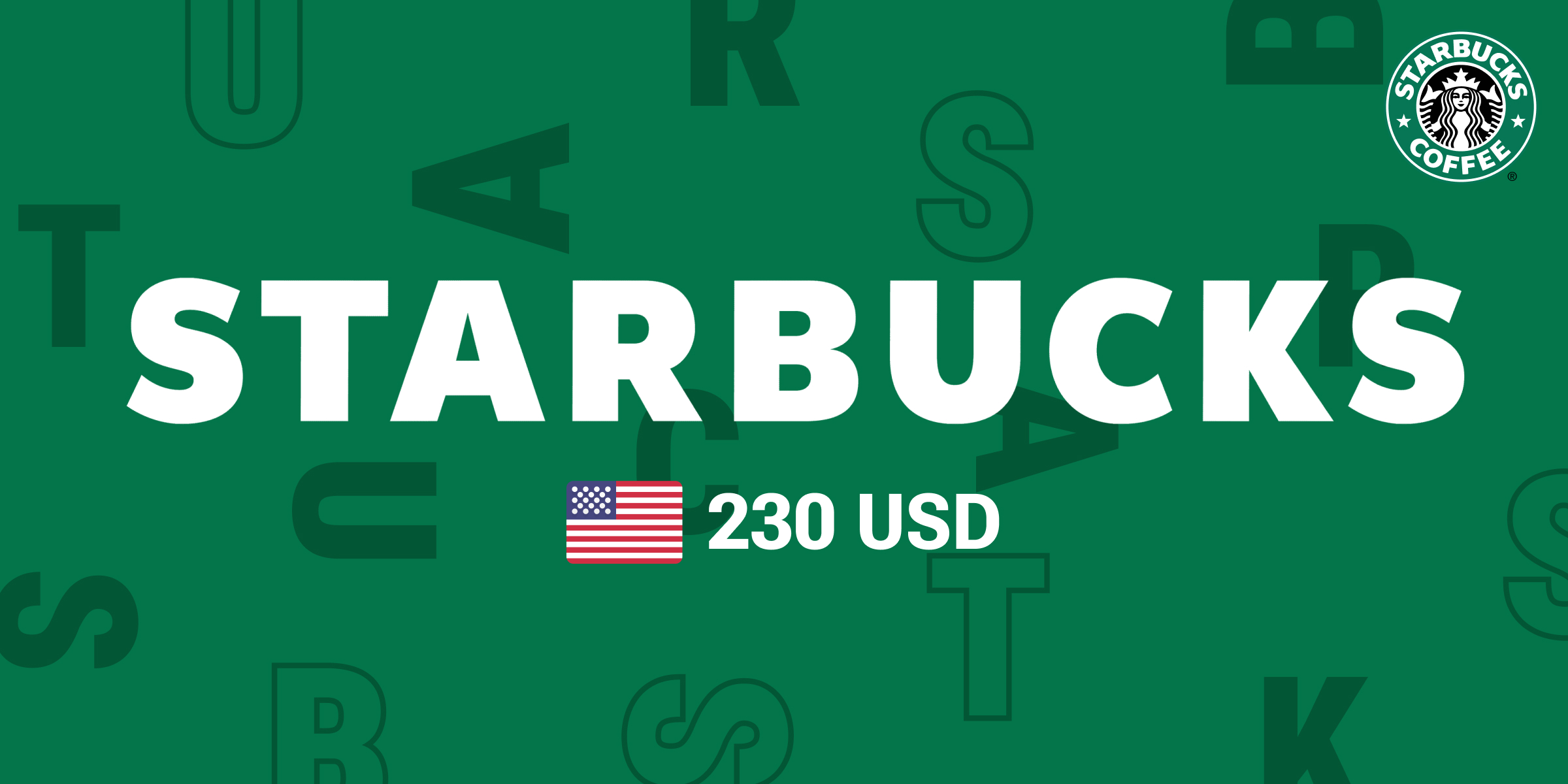 Starbucks Gift Card 230 USD