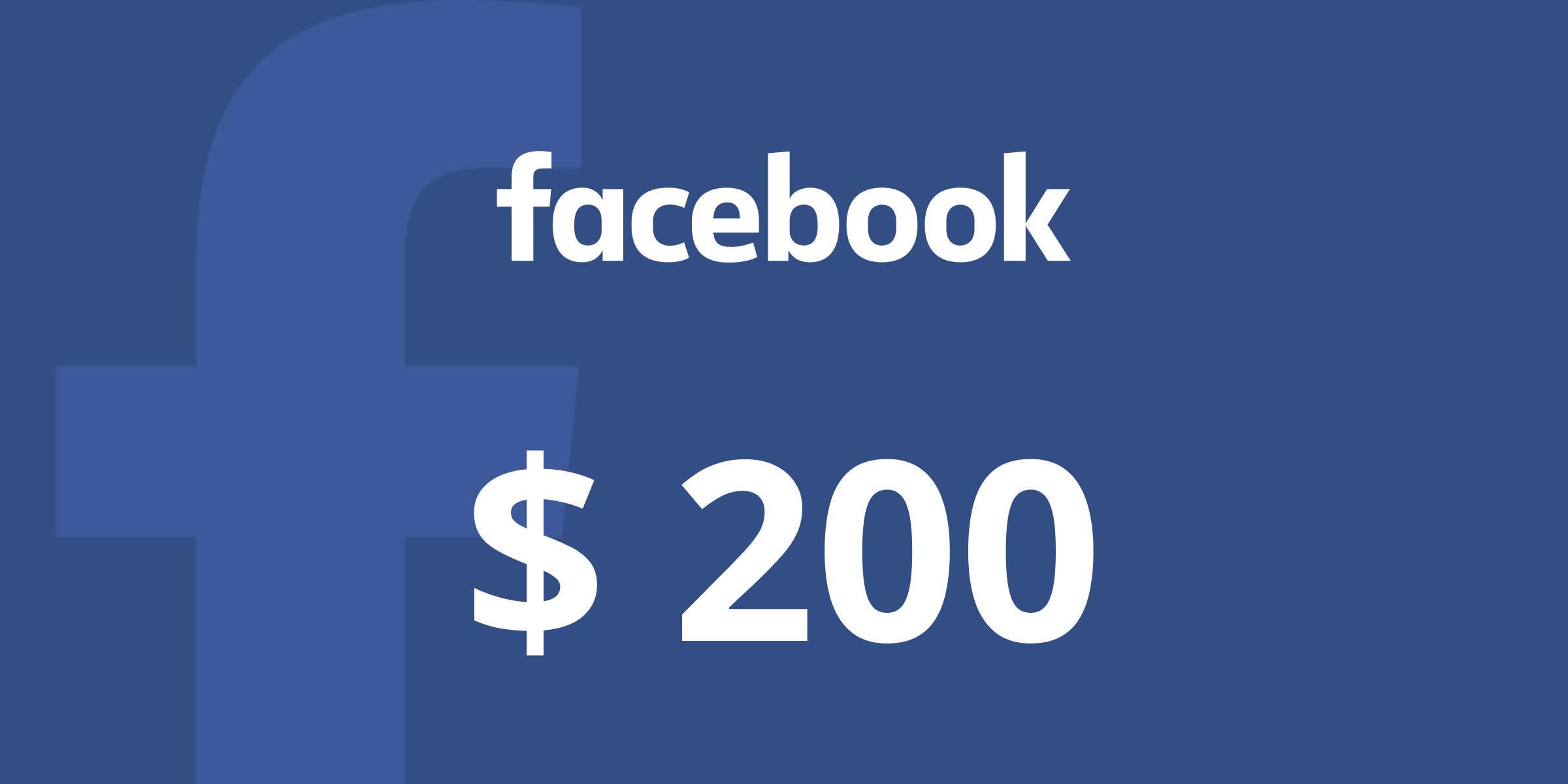 Facebook Gift Card 200 USD