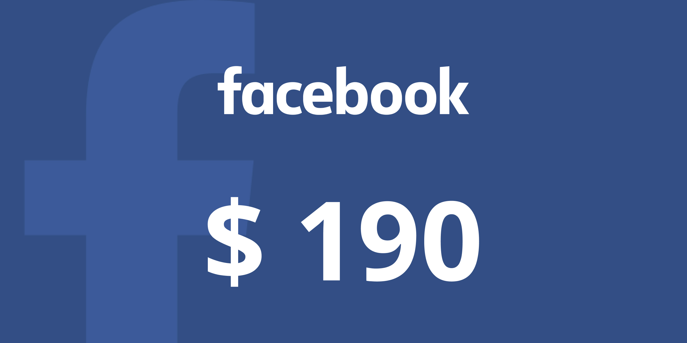 Facebook Gift Card 190 USD