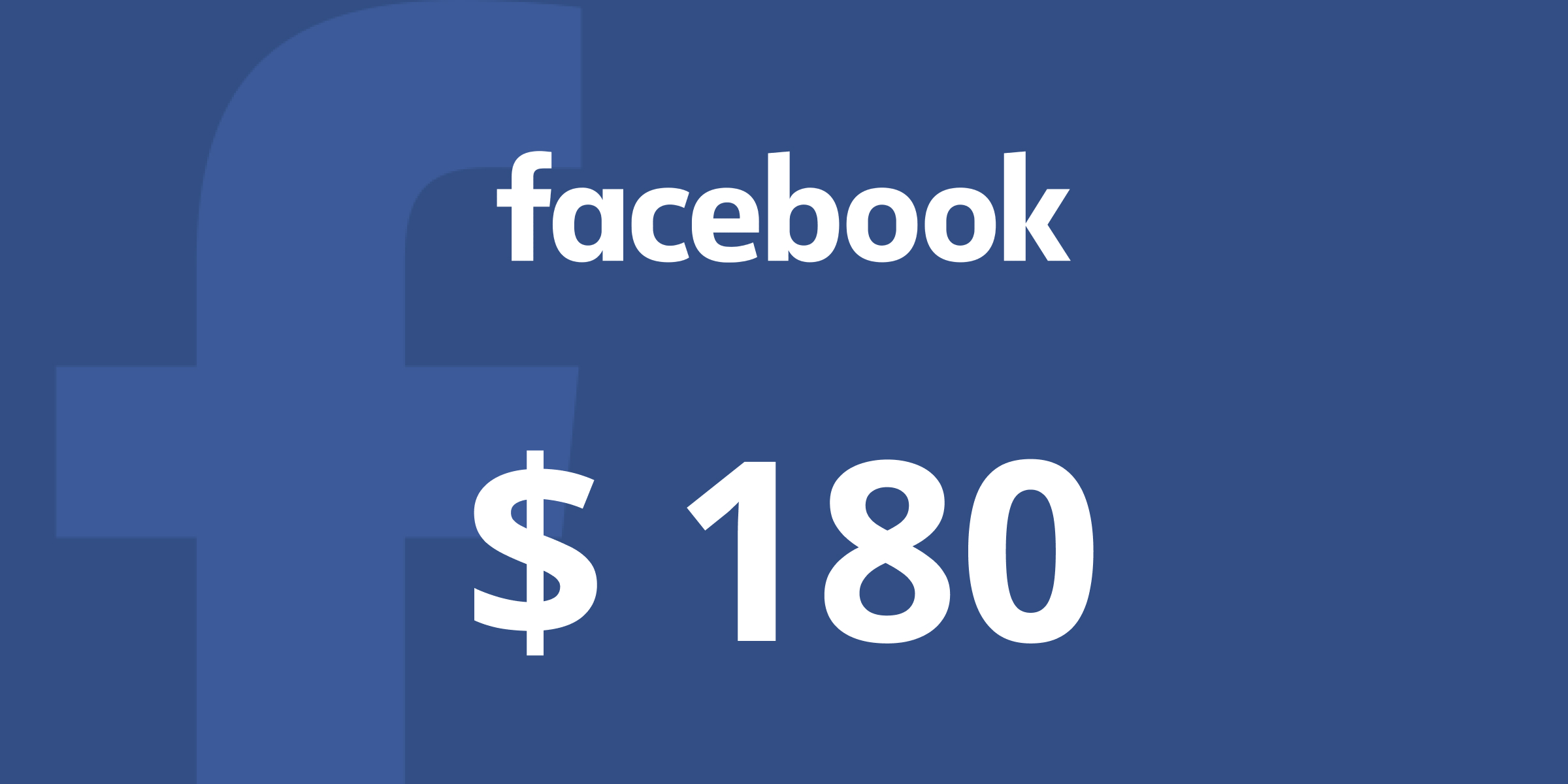Facebook Gift Card 180 USD