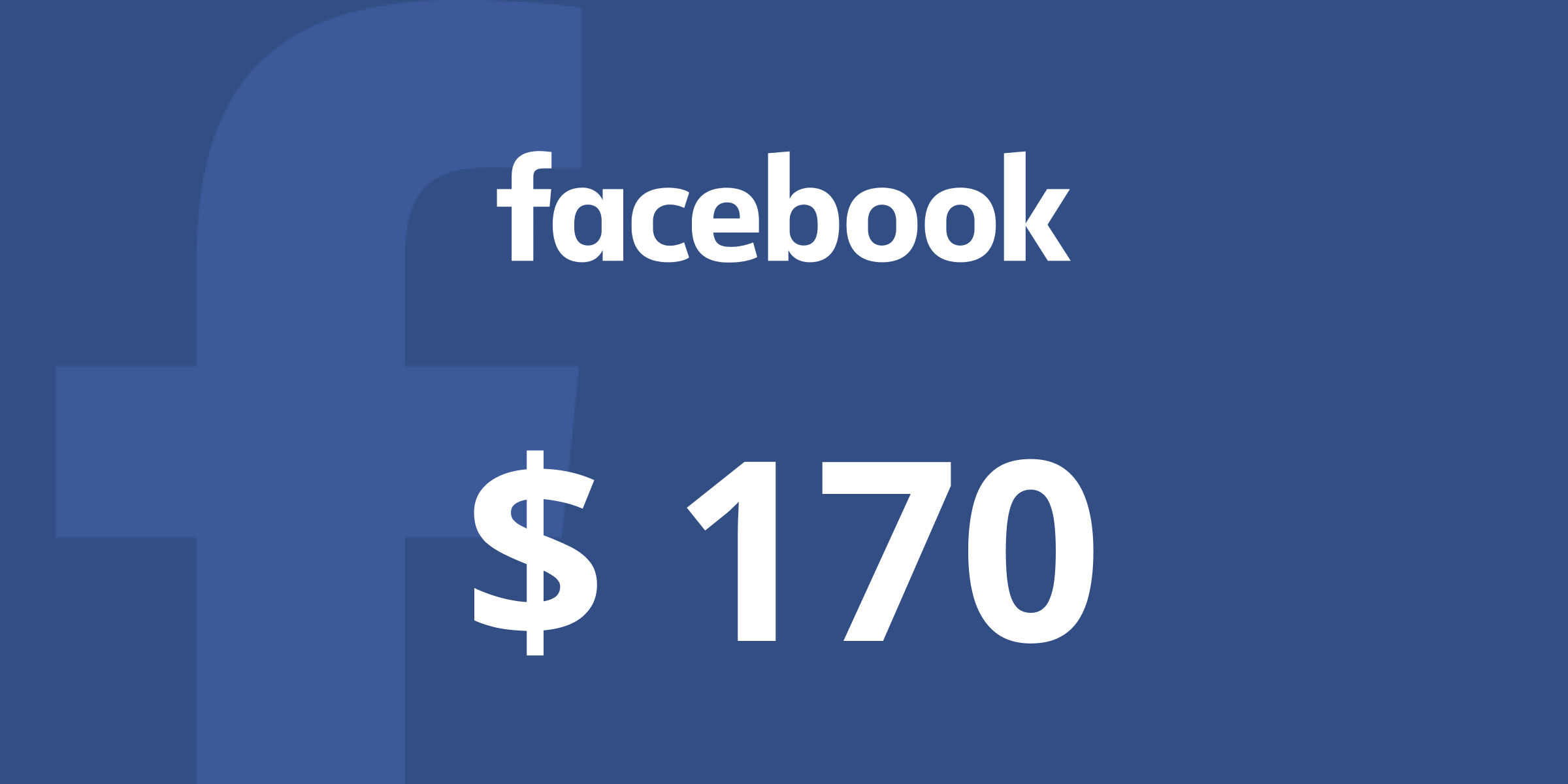 Facebook Gift Card 170 USD
